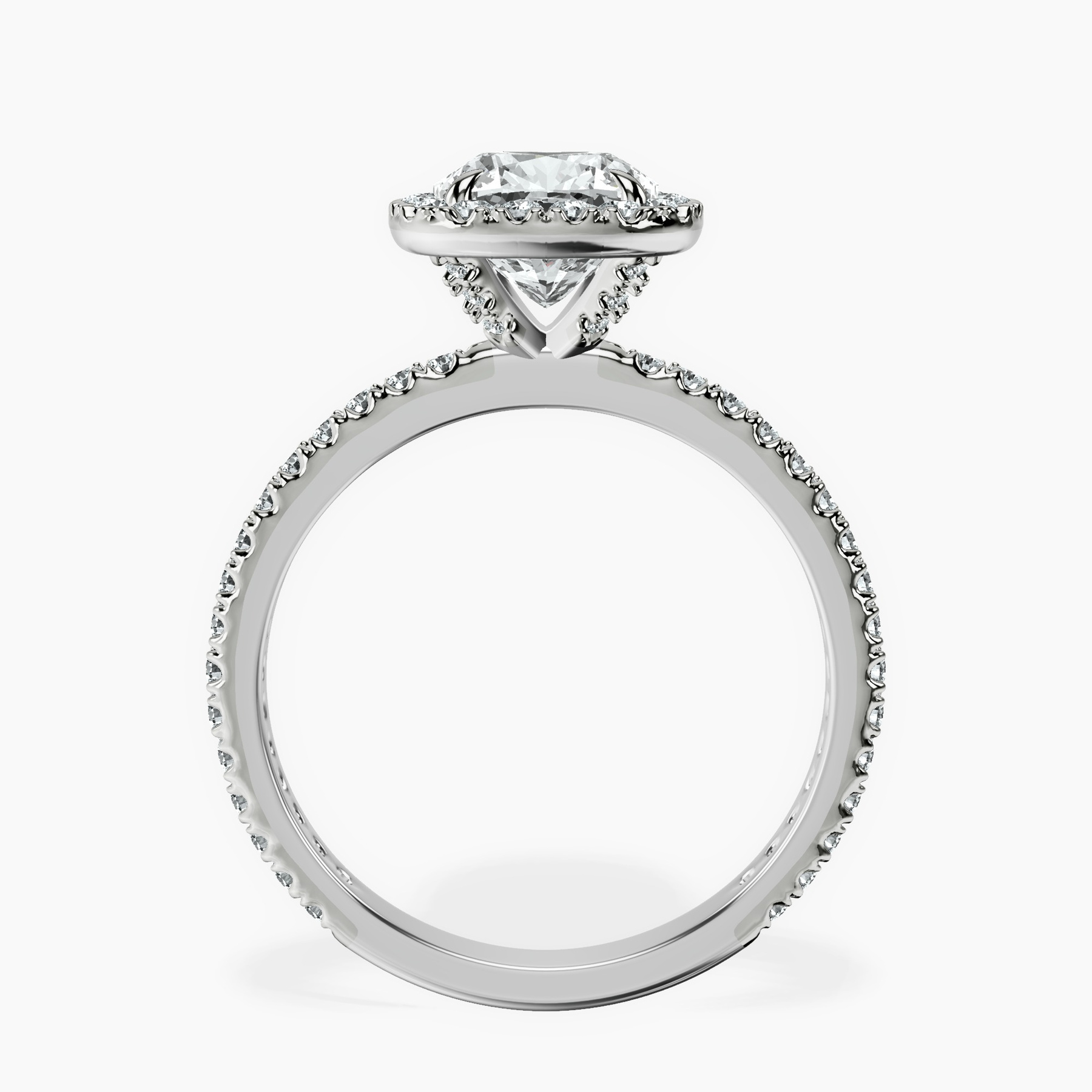10kt White Gold Klarissa Halo Lab Diamond Eternity Ring side right image one