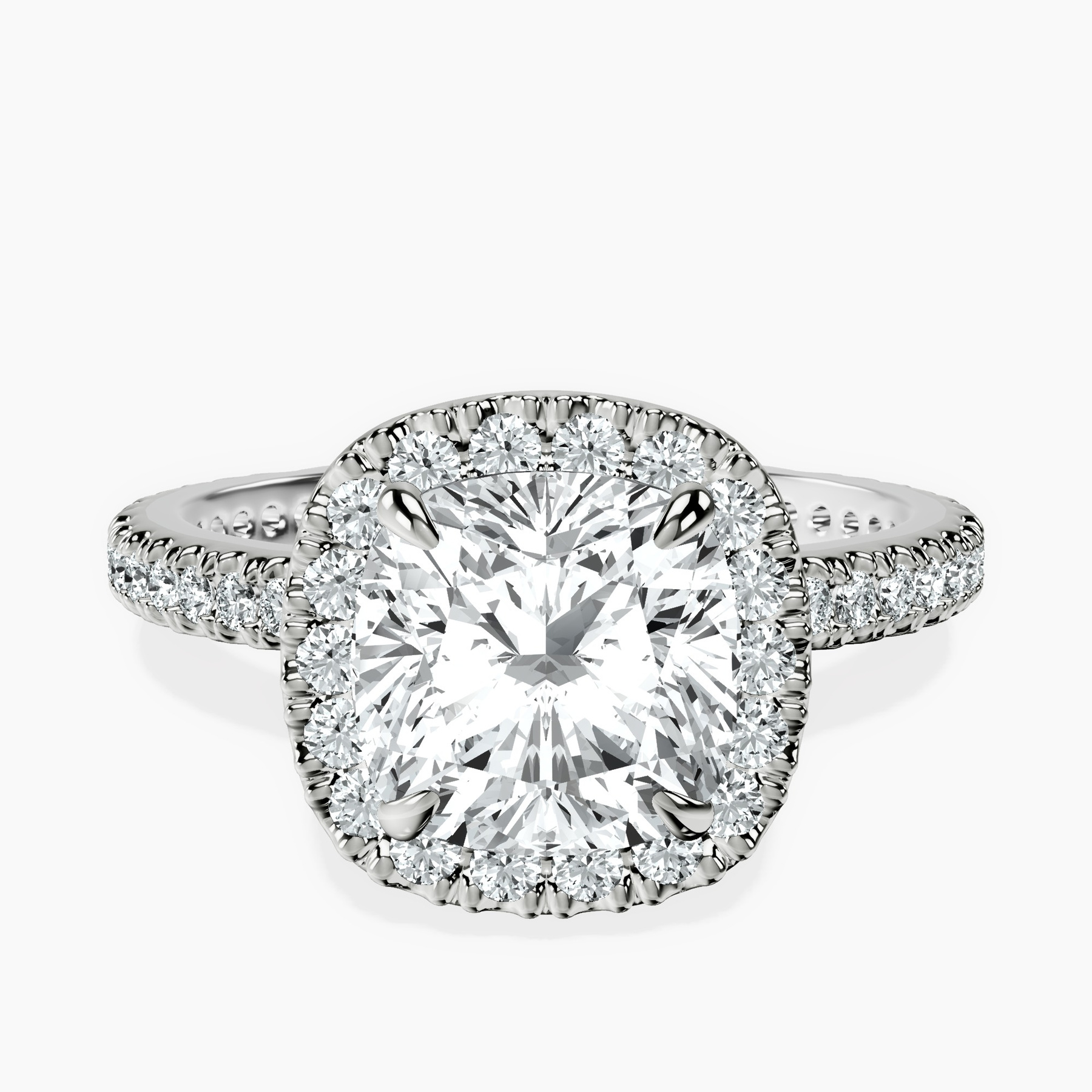 Platinum Klarissa Halo Lab Diamond Eternity Ring front image