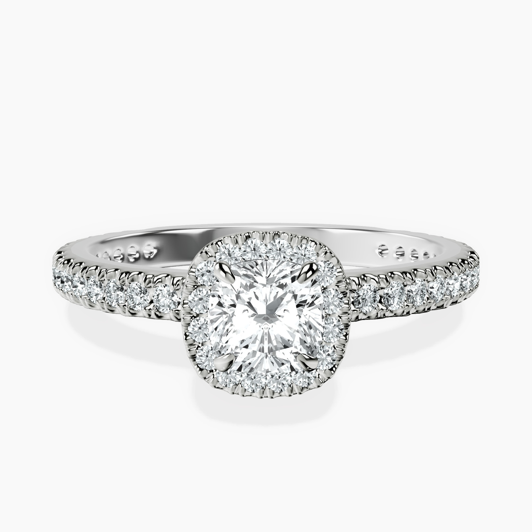 Platinum Klarissa Halo Lab Diamond Eternity Ring front image