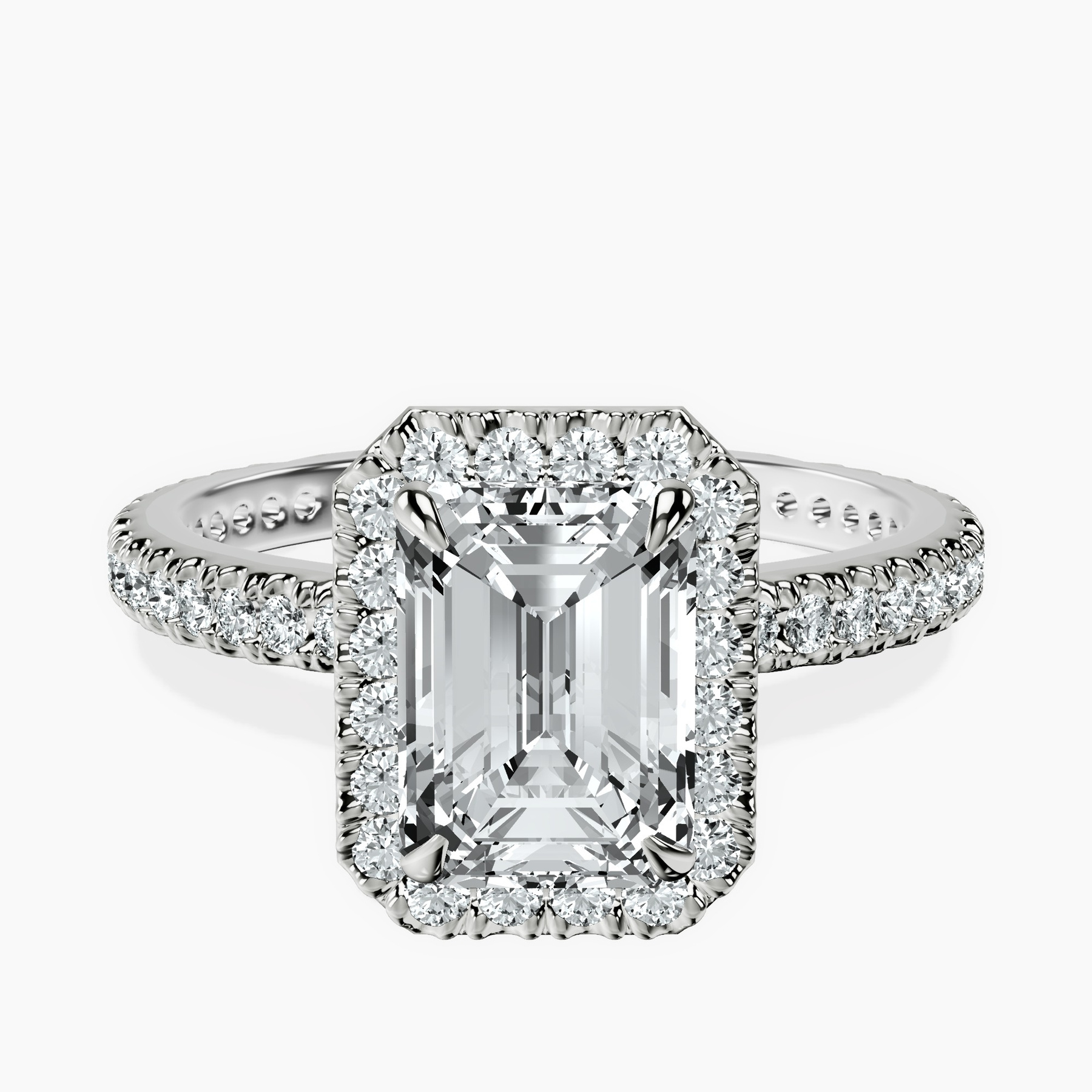 Platinum Klarissa Halo Lab Diamond Eternity Ring front image
