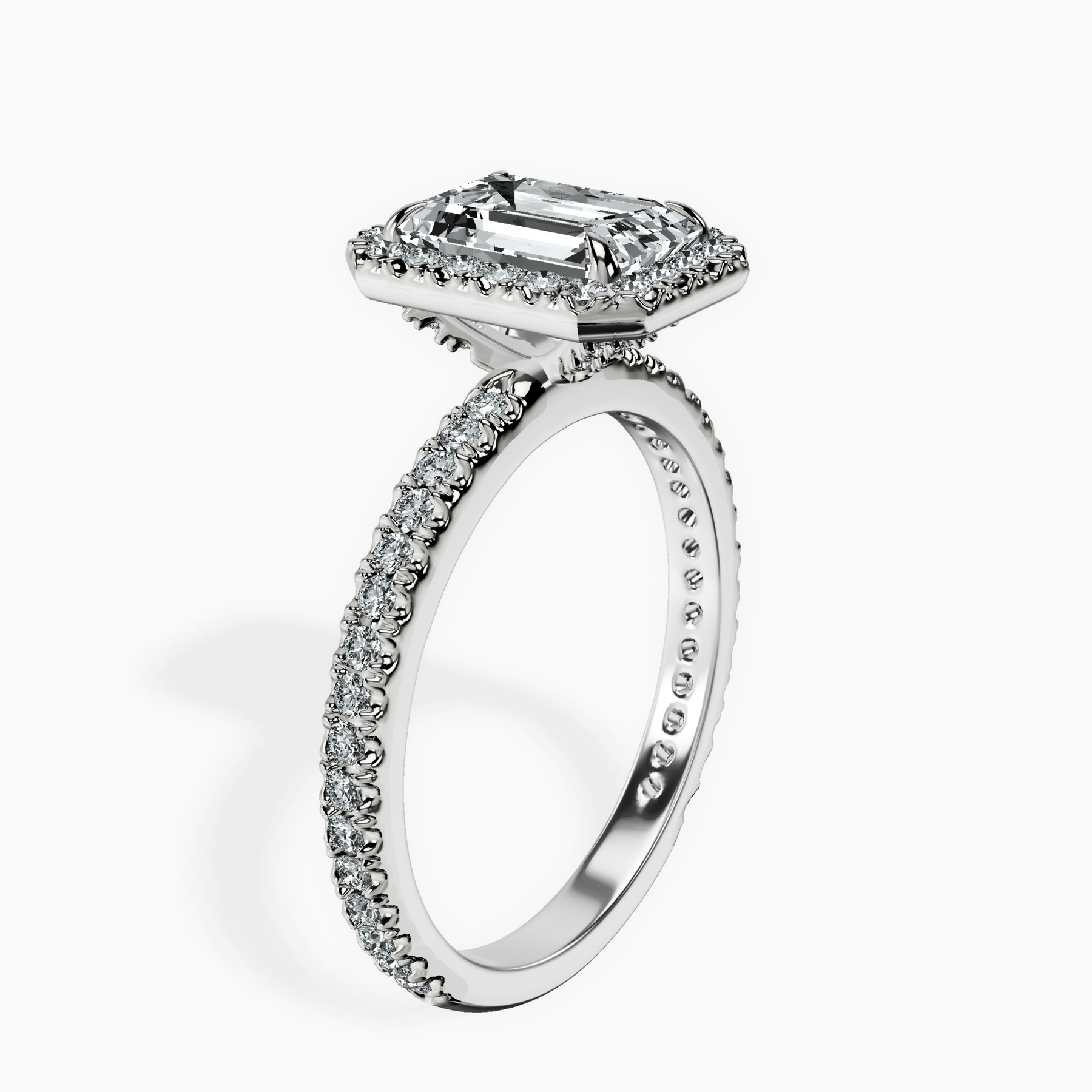 10kt White Gold Klarissa Halo Lab Diamond Eternity Ring standing product image one