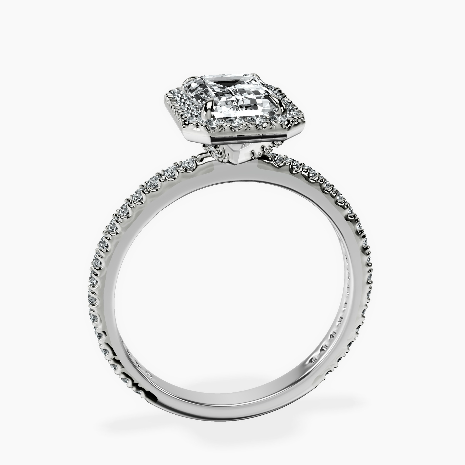 10kt White Gold Klarissa Halo Lab Diamond Eternity Ring side right image one