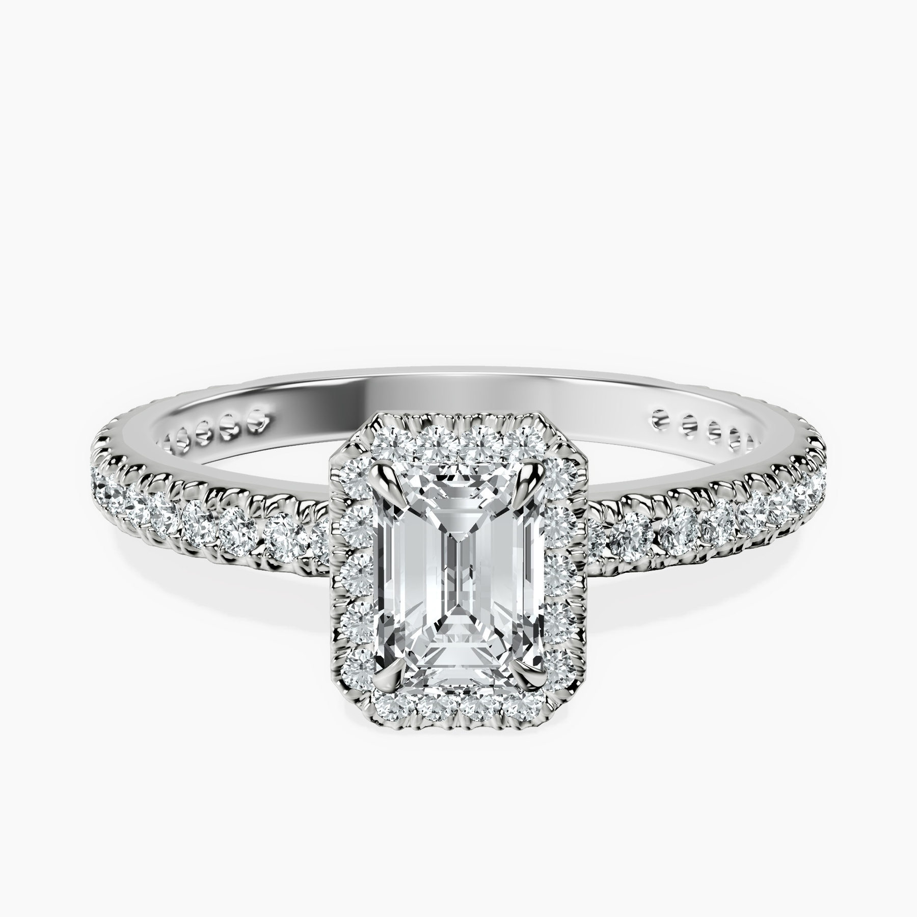 Platinum Klarissa Halo Lab Diamond Eternity Ring front image