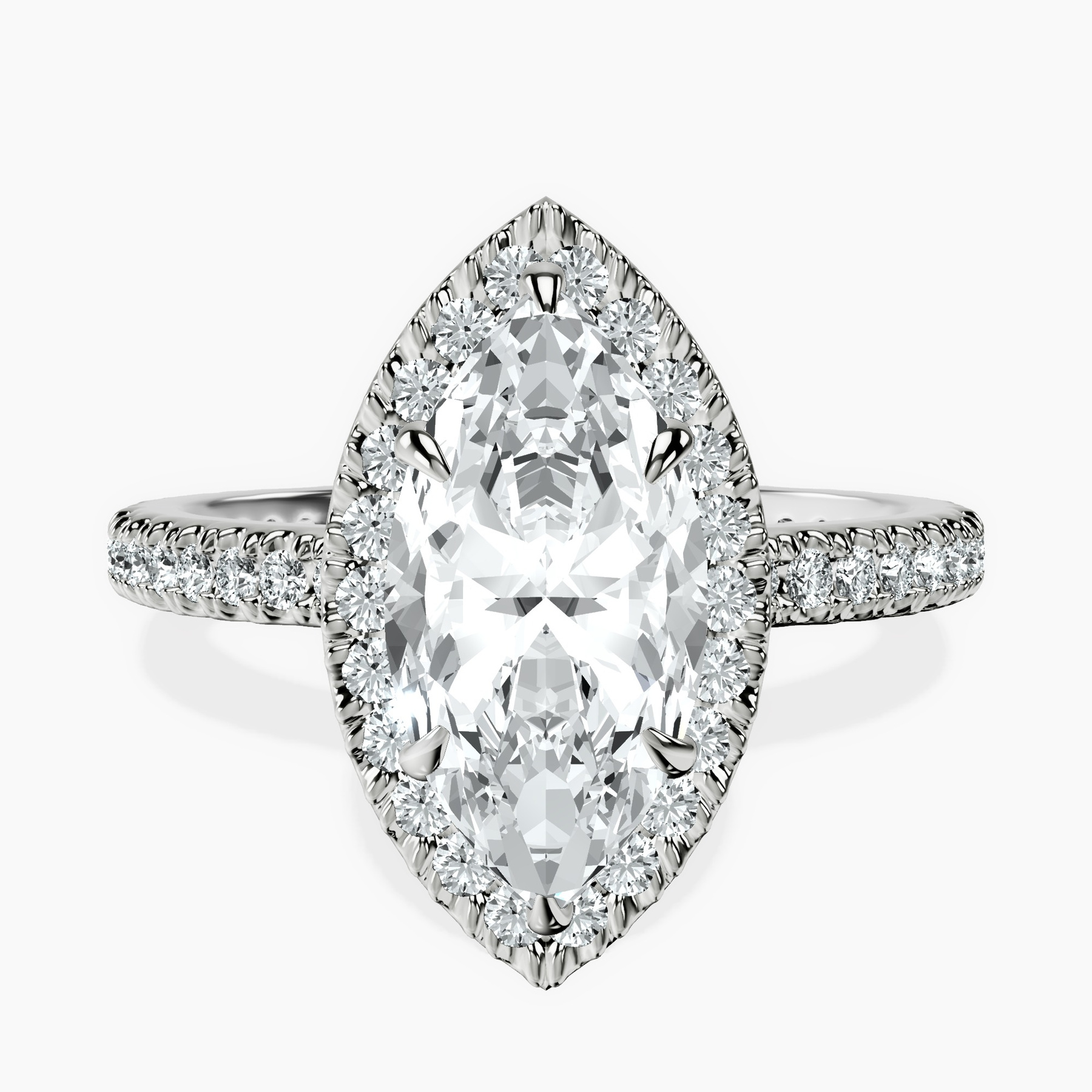 18ct White Gold Klarissa Halo Lab Diamond Eternity Ring front image