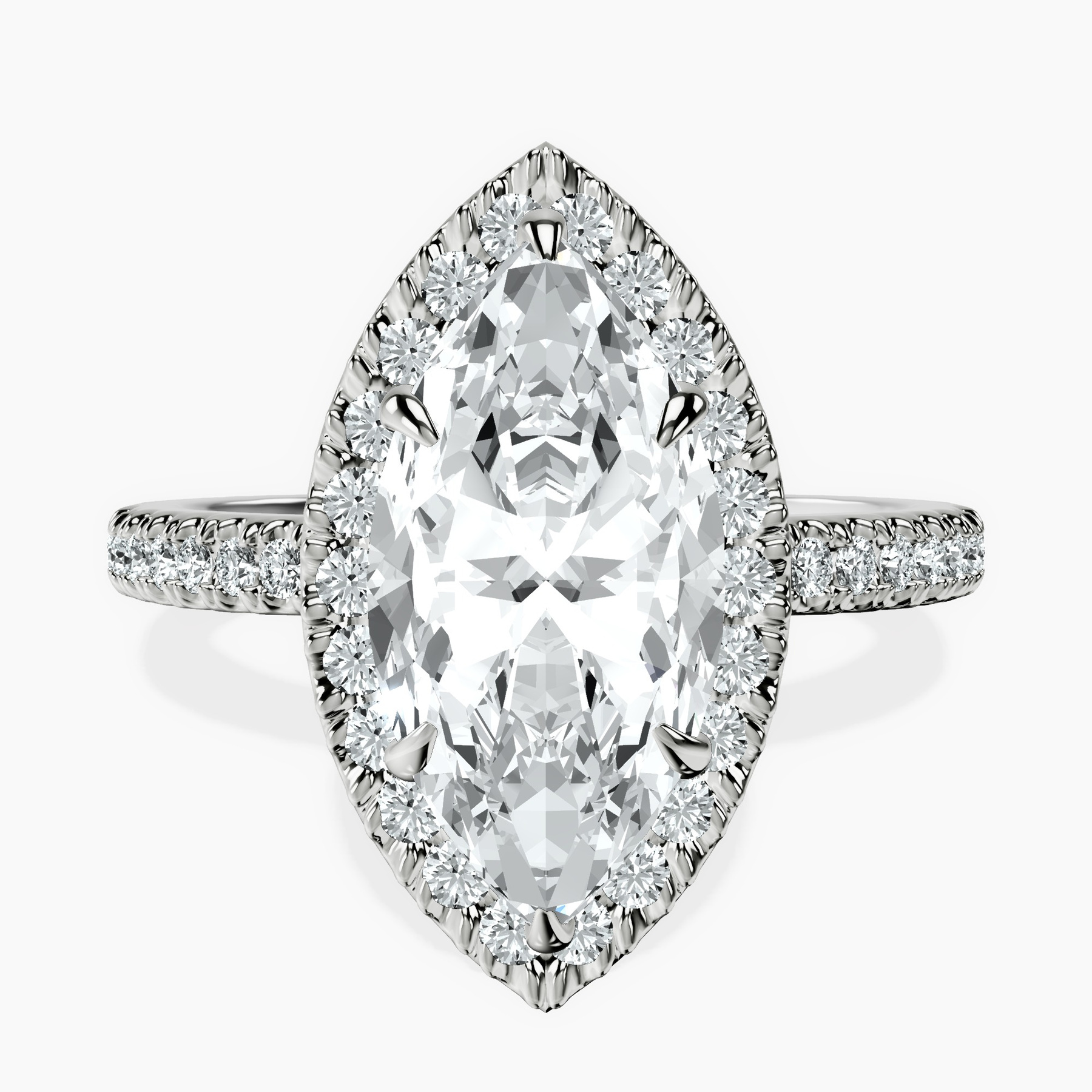 Platinum Klarissa Halo Lab Diamond Eternity Ring front image
