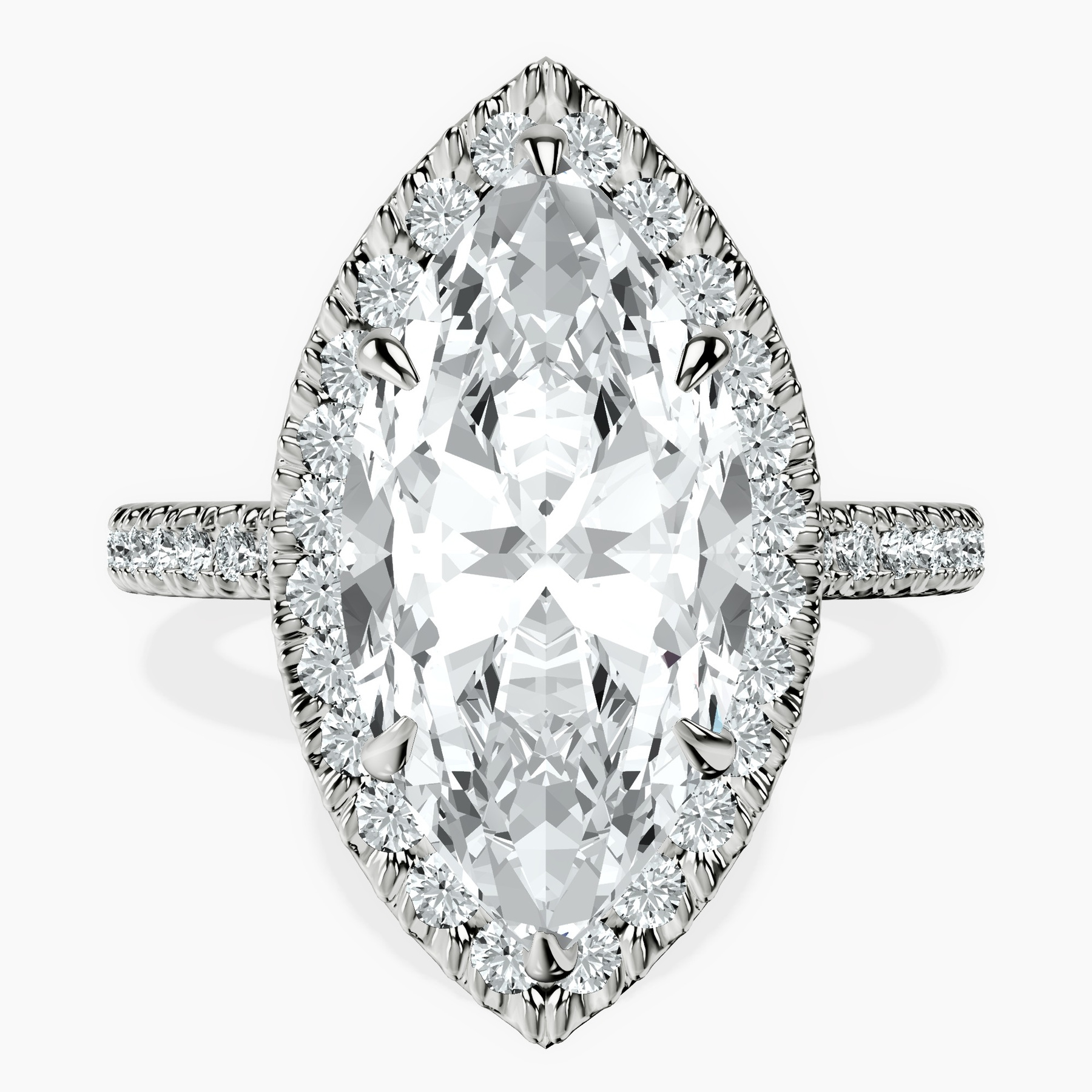 10kt White Gold Klarissa Halo Lab Diamond Eternity Ring front image