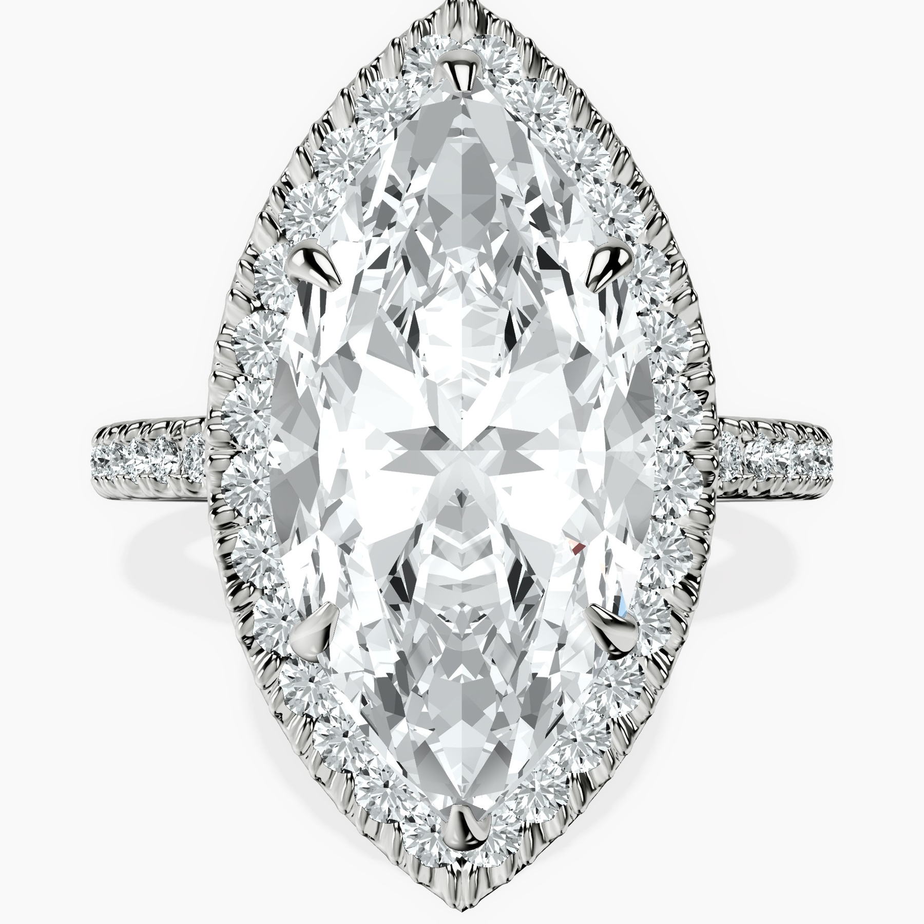 10kt White Gold Klarissa Halo Lab Diamond Eternity Ring front image