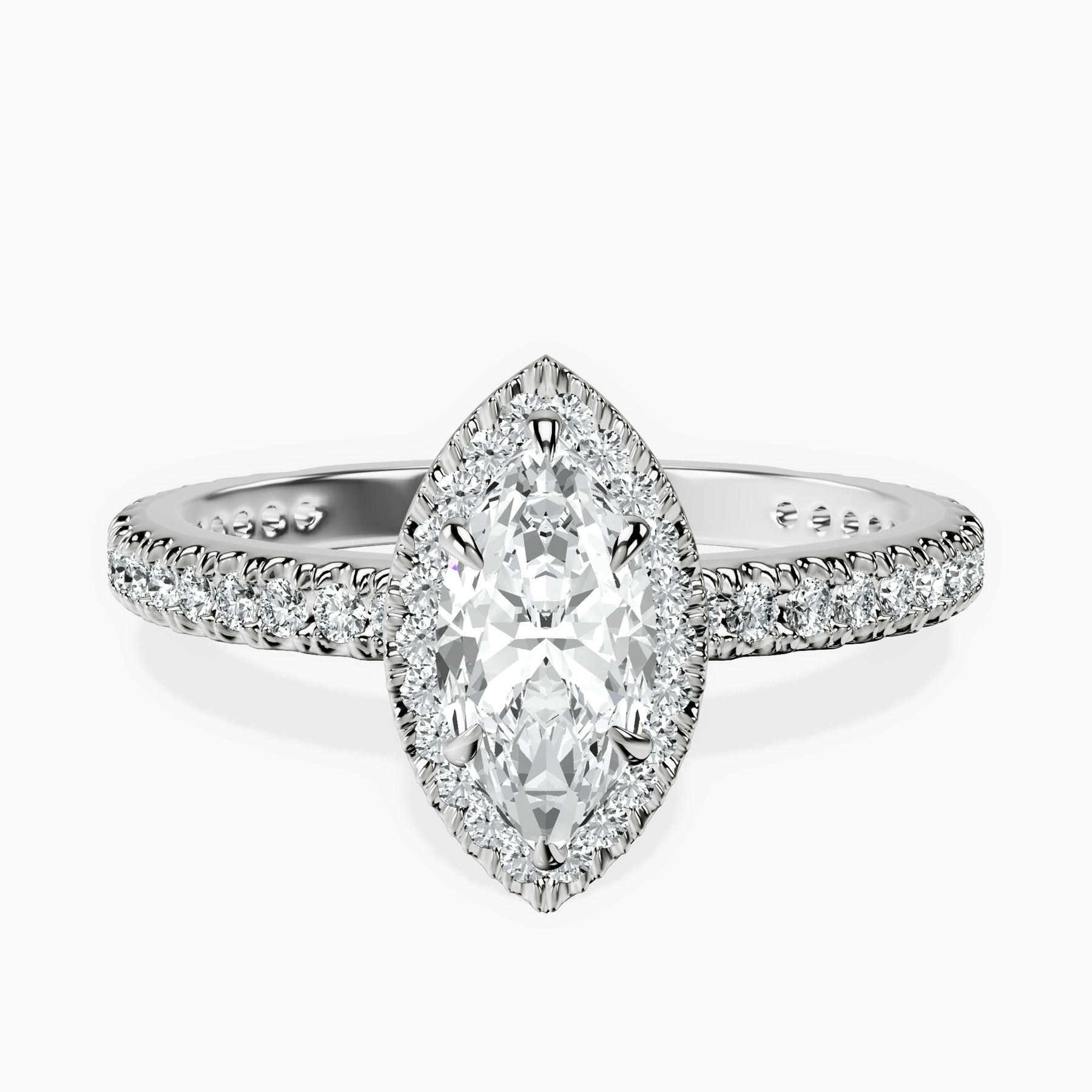 Platinum Klarissa Halo Lab Diamond Eternity Ring front image