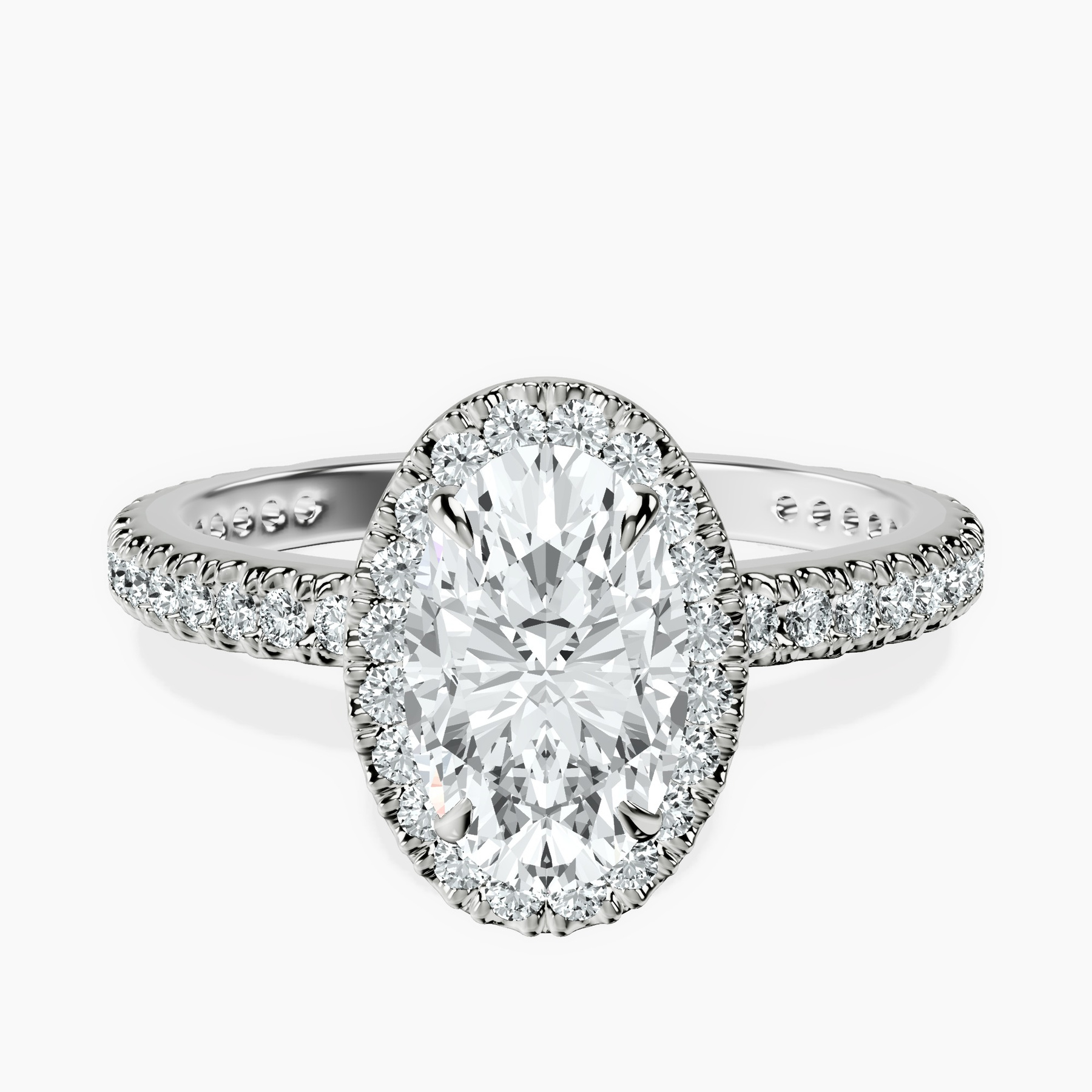 Platinum Klarissa Halo Lab Diamond Eternity Ring front image