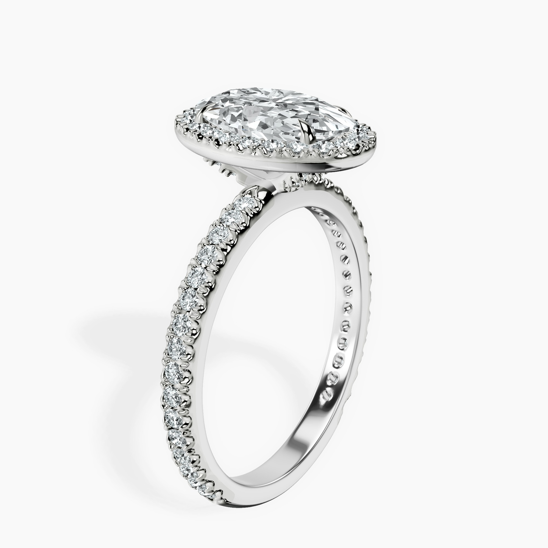 10kt White Gold Klarissa Halo Lab Diamond Eternity Ring standing product image one
