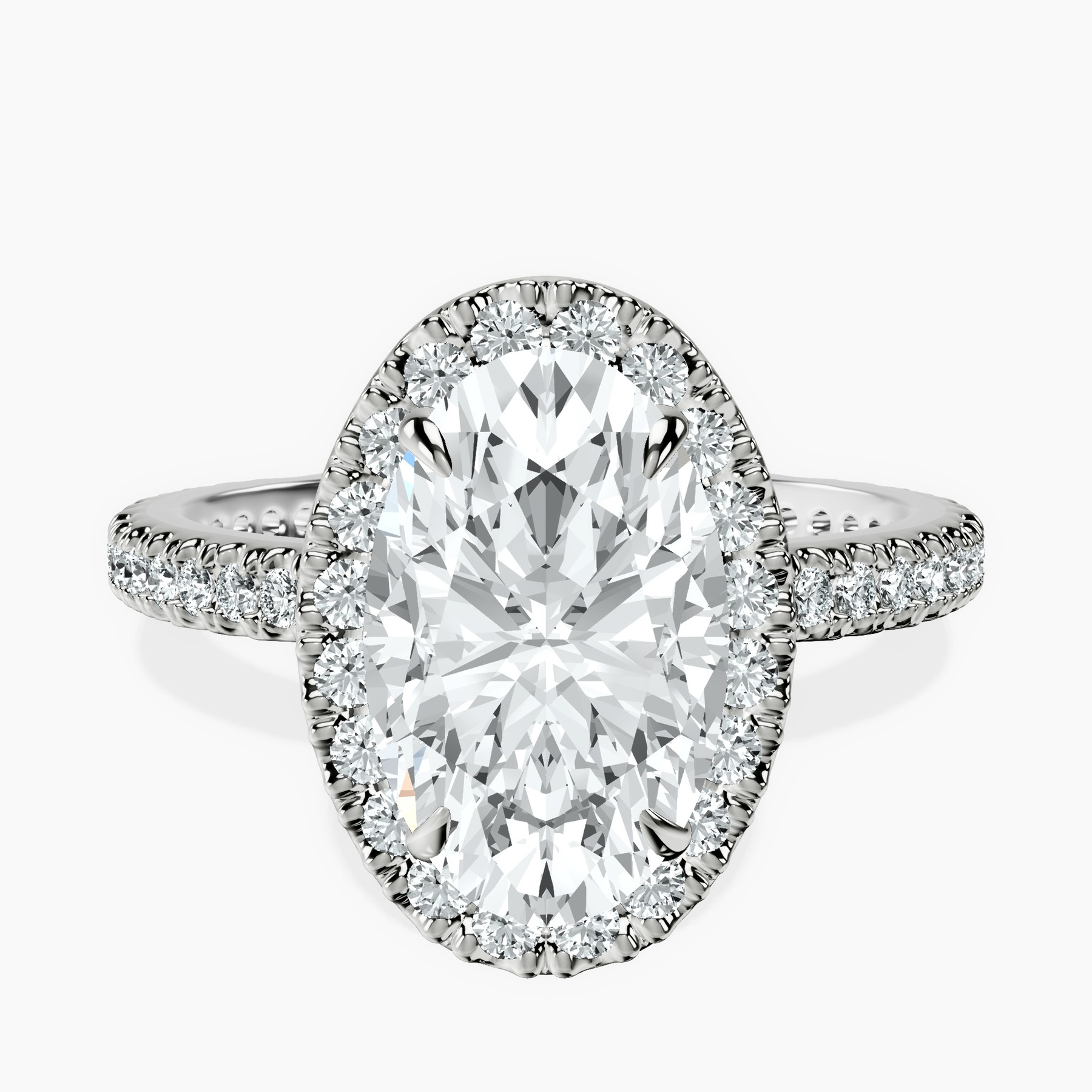 Platinum Klarissa Halo Lab Diamond Eternity Ring front image