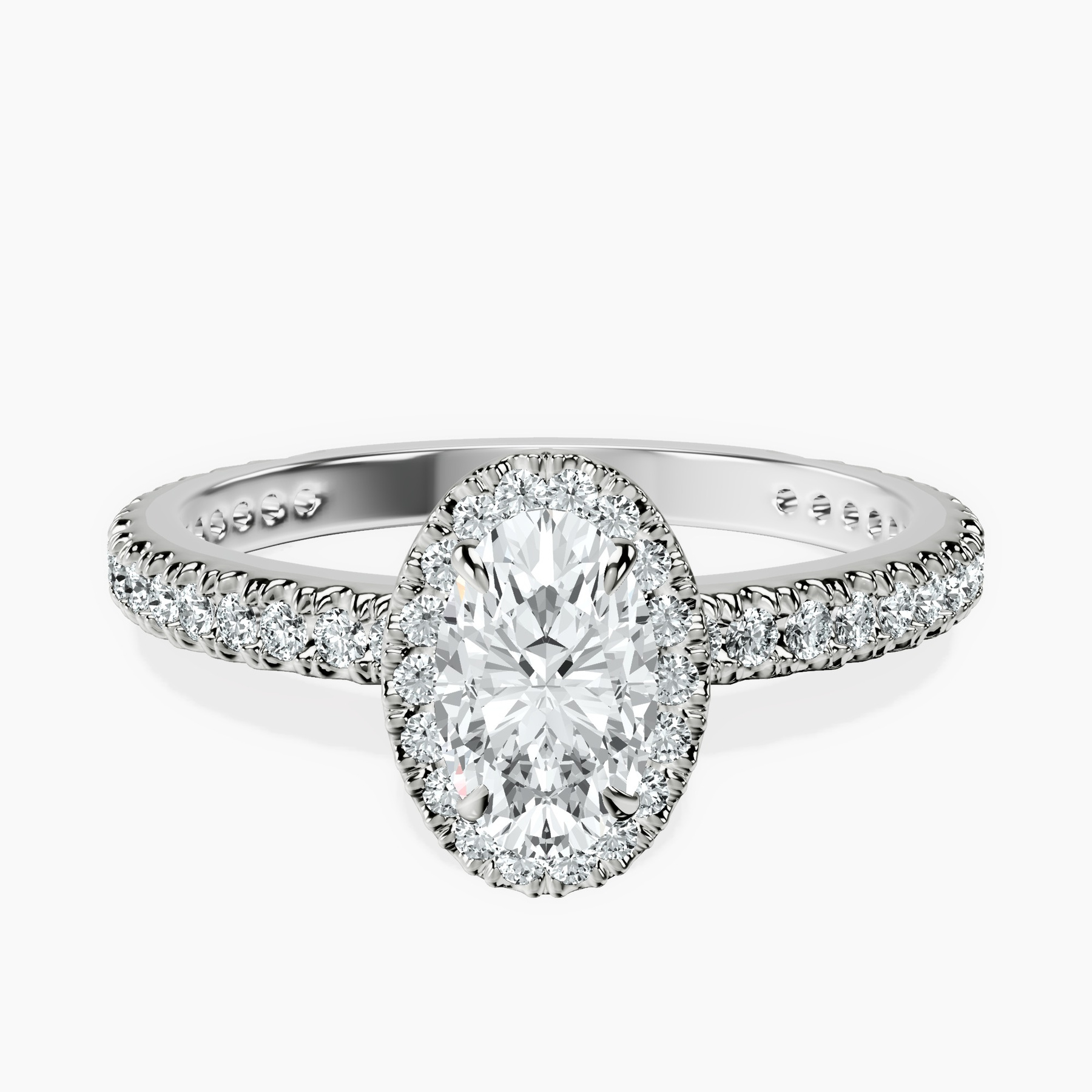 Platinum Klarissa Halo Lab Diamond Eternity Ring front image