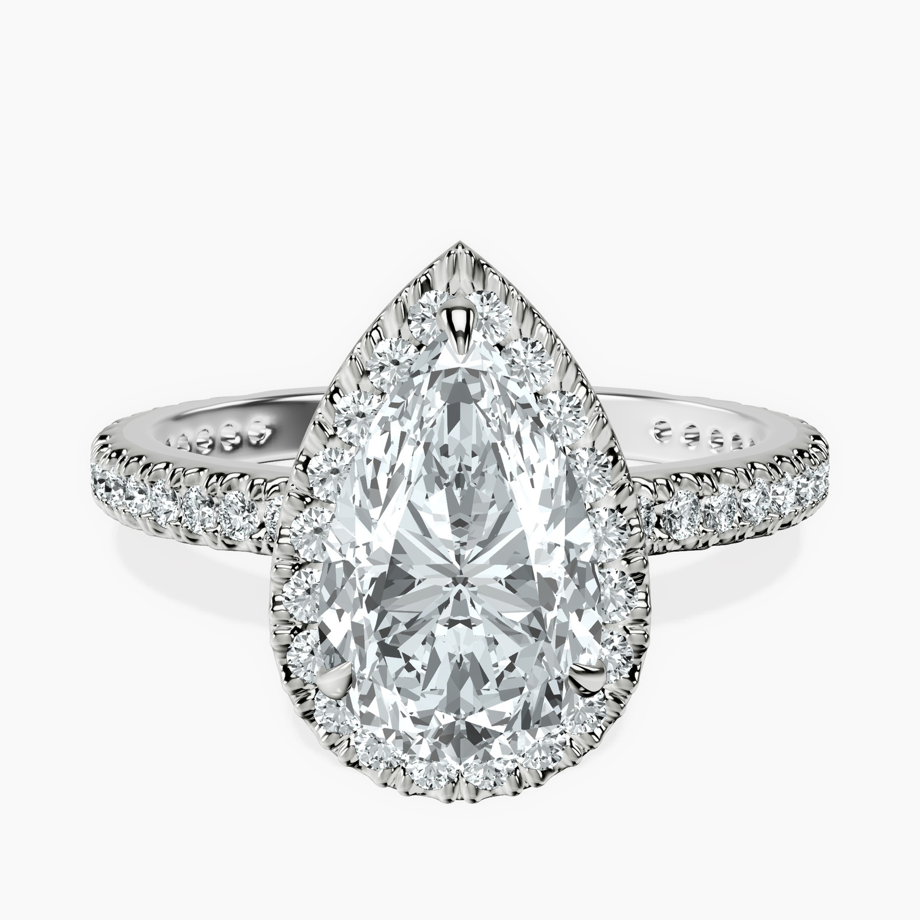 Platinum Klarissa Halo Lab Diamond Eternity Ring front image