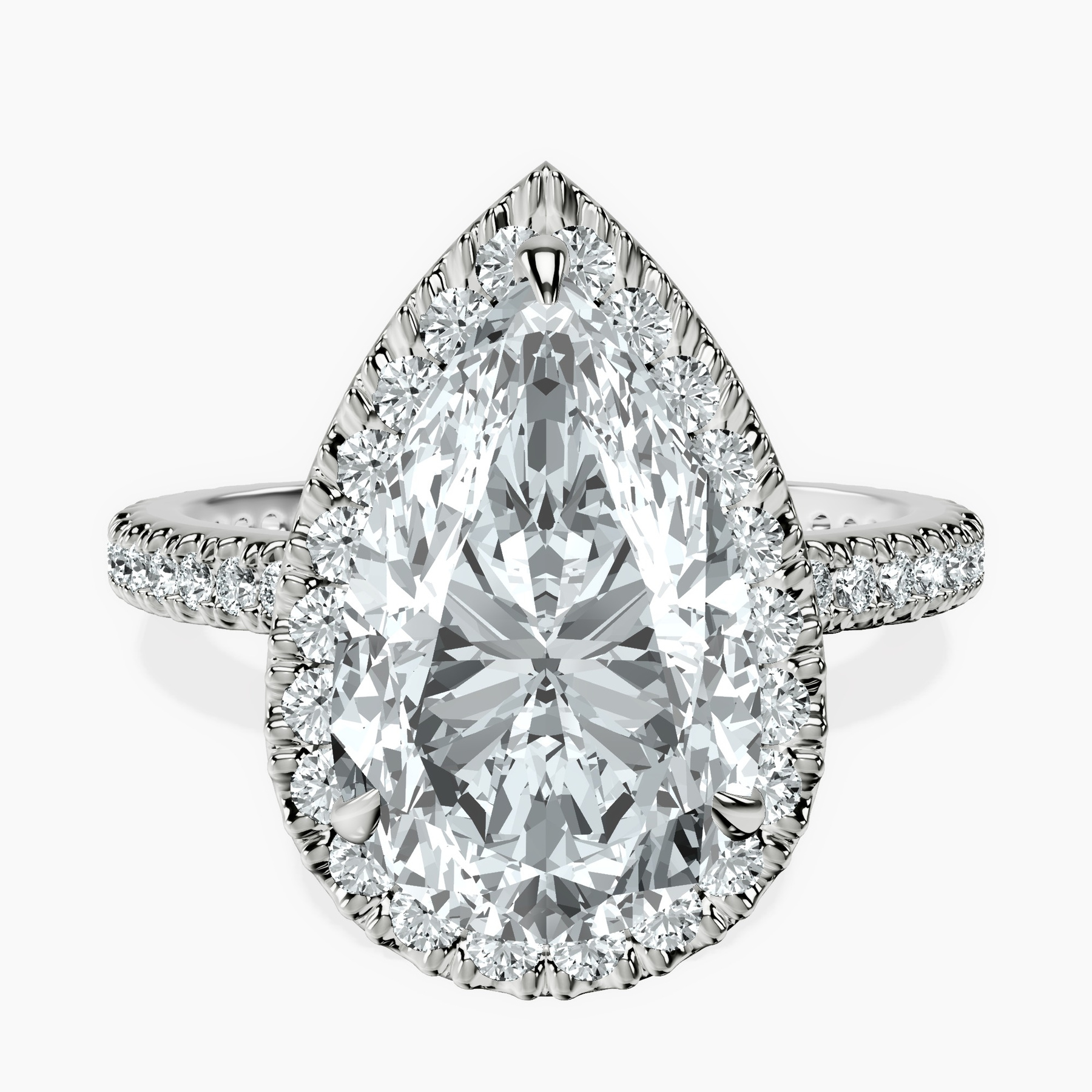 18kt White Gold Klarissa Halo Lab Diamond Eternity Ring front image