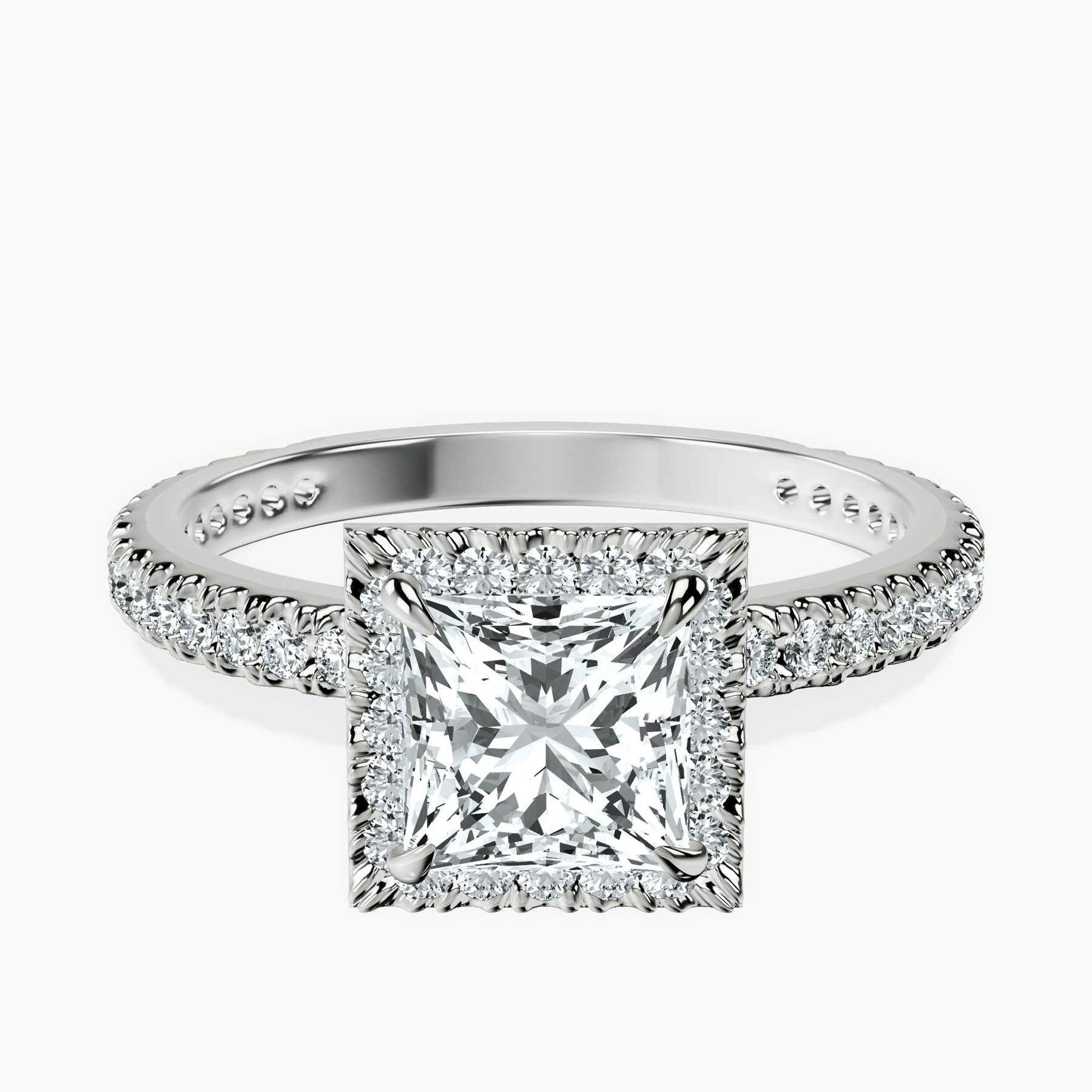 Platinum Klarissa Halo Lab Diamond Eternity Ring front image
