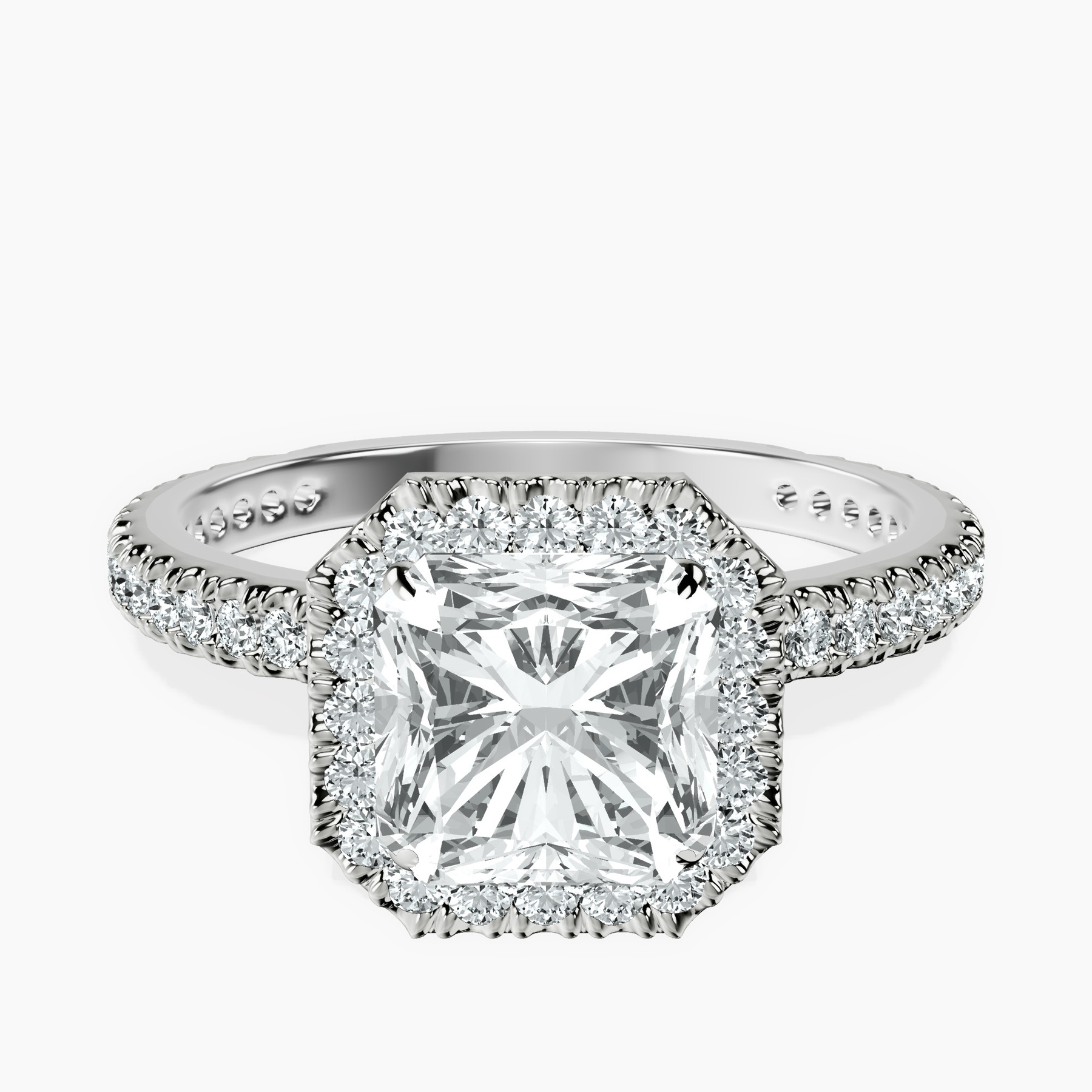 Platinum Klarissa Halo Lab Diamond Eternity Ring front image