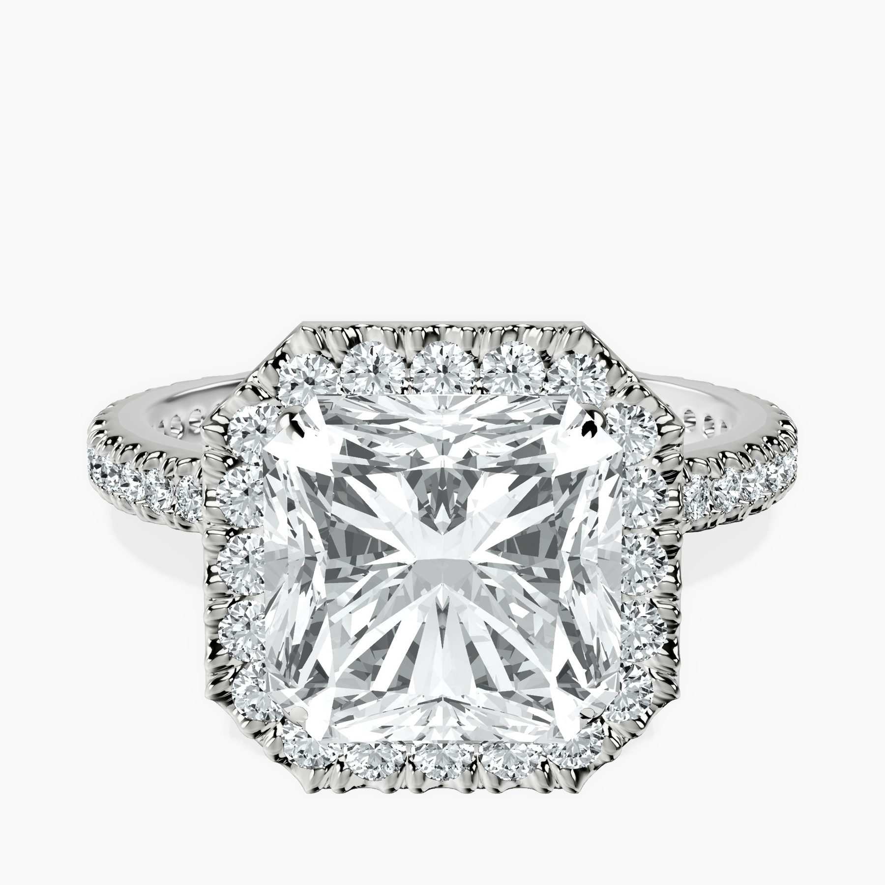 18kt White Gold Klarissa Halo Lab Diamond Eternity Ring front image