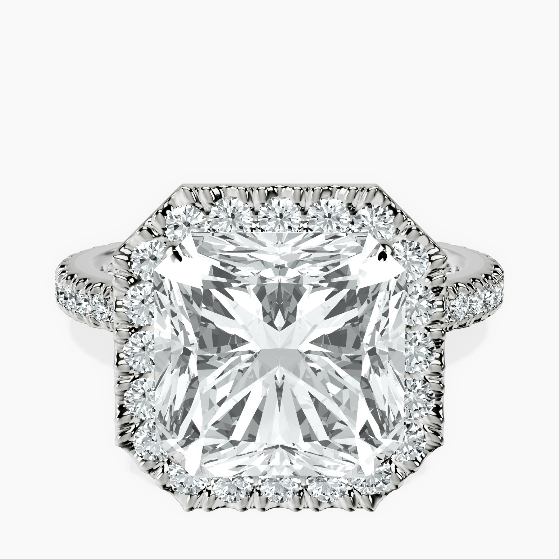 18kt White Gold Klarissa Halo Lab Diamond Eternity Ring front image