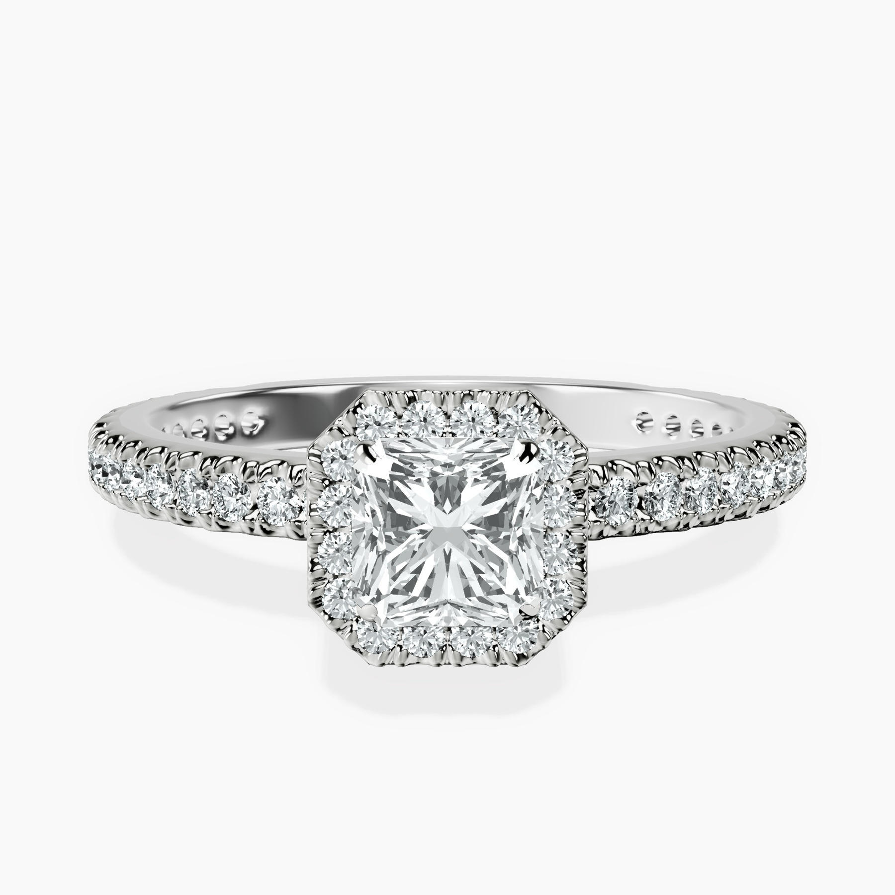 18kt White Gold Klarissa Halo Lab Diamond Eternity Ring front image