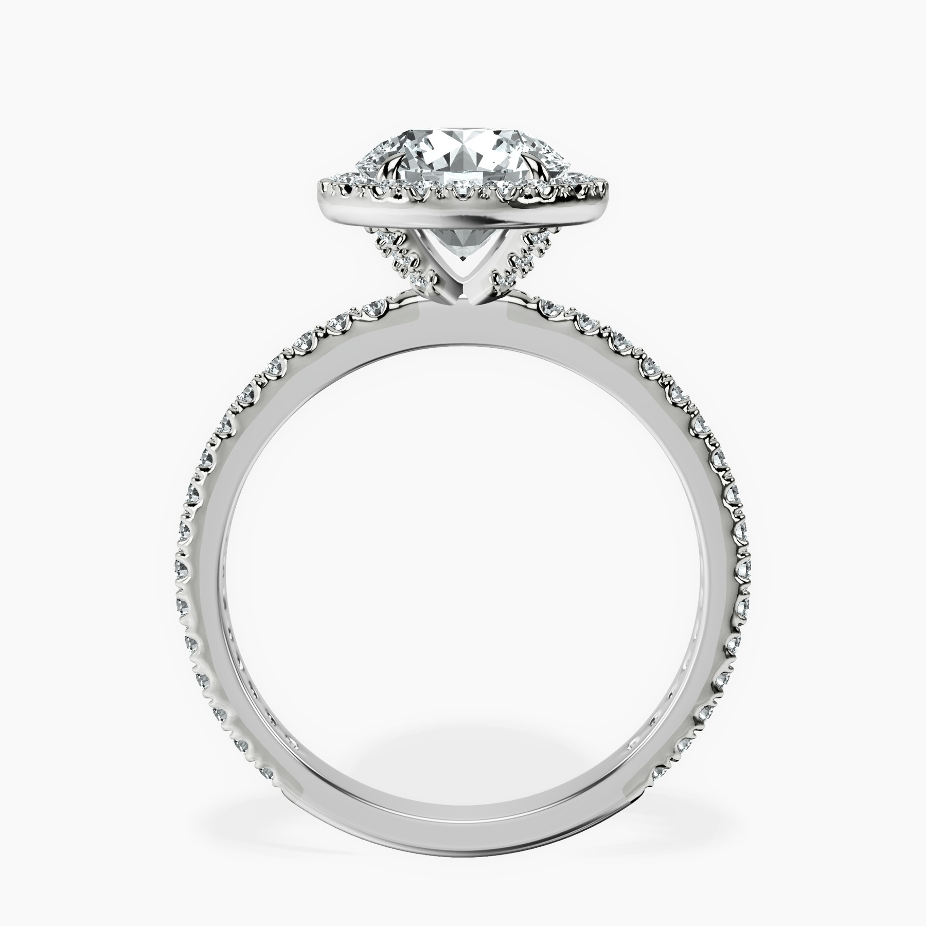 10kt White Gold Klarissa Halo Lab Diamond Eternity Ring side right image one