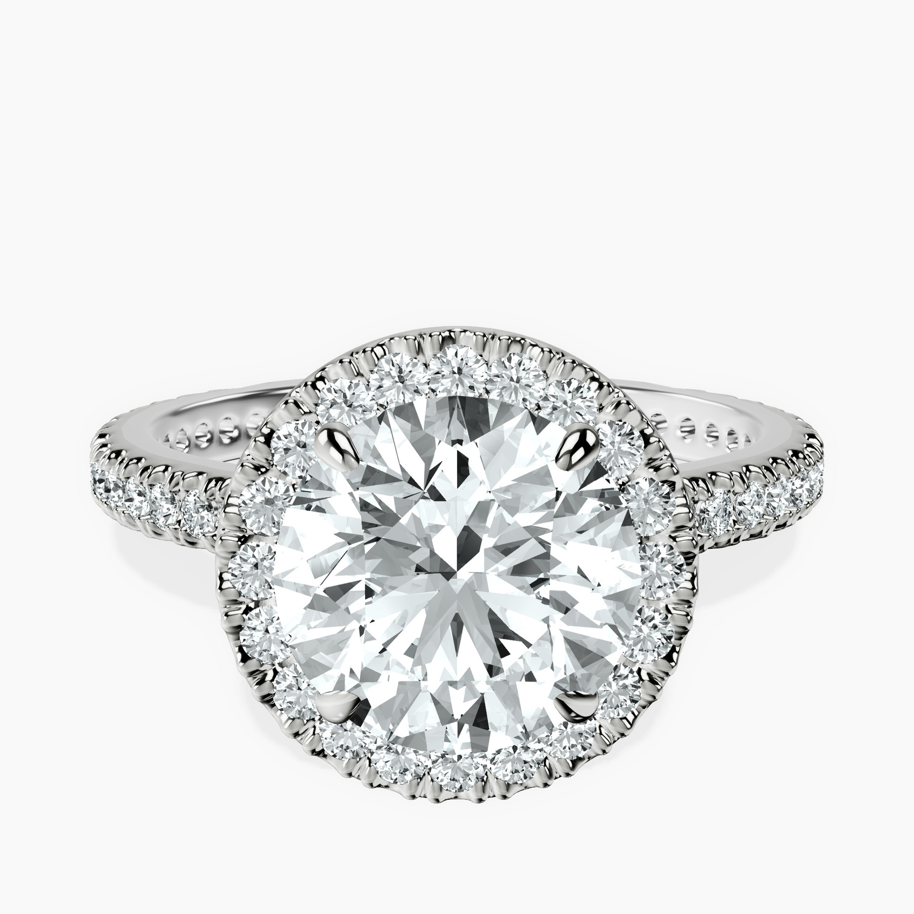 2.82 ct. round Victoria Beckham Engagement Ring in 10kt white gold rtr top