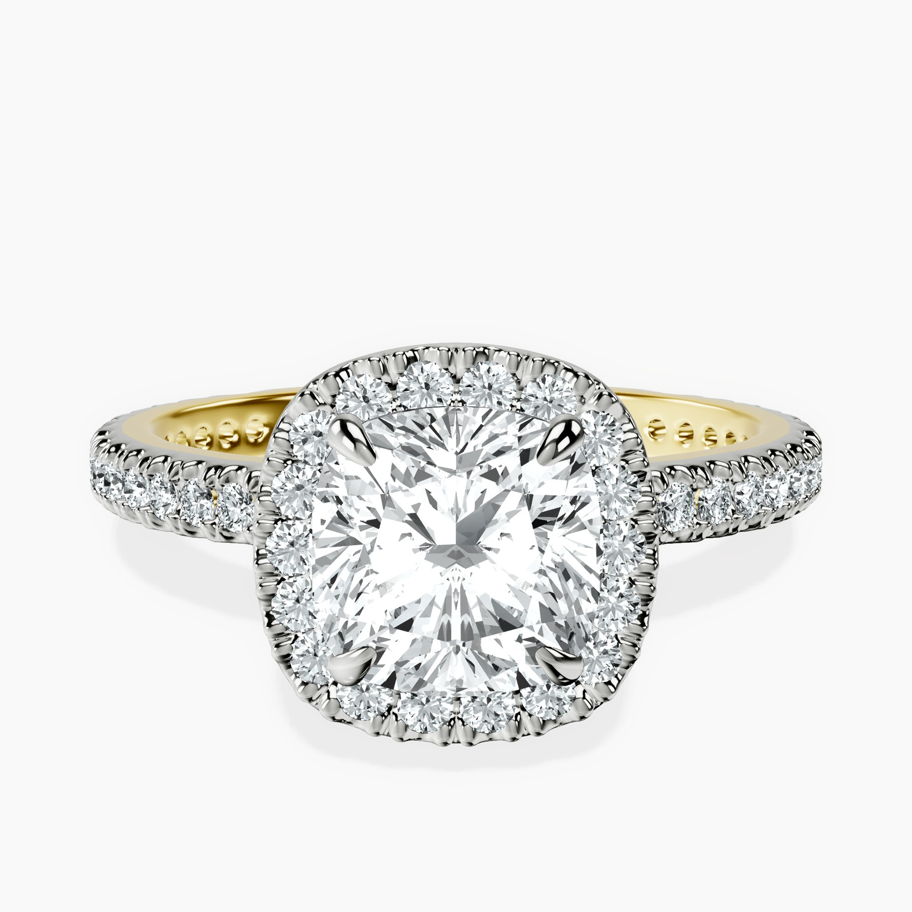 18kt Yellow Gold Victoria Beckham Halo Lab Diamond Eternity Ring front image