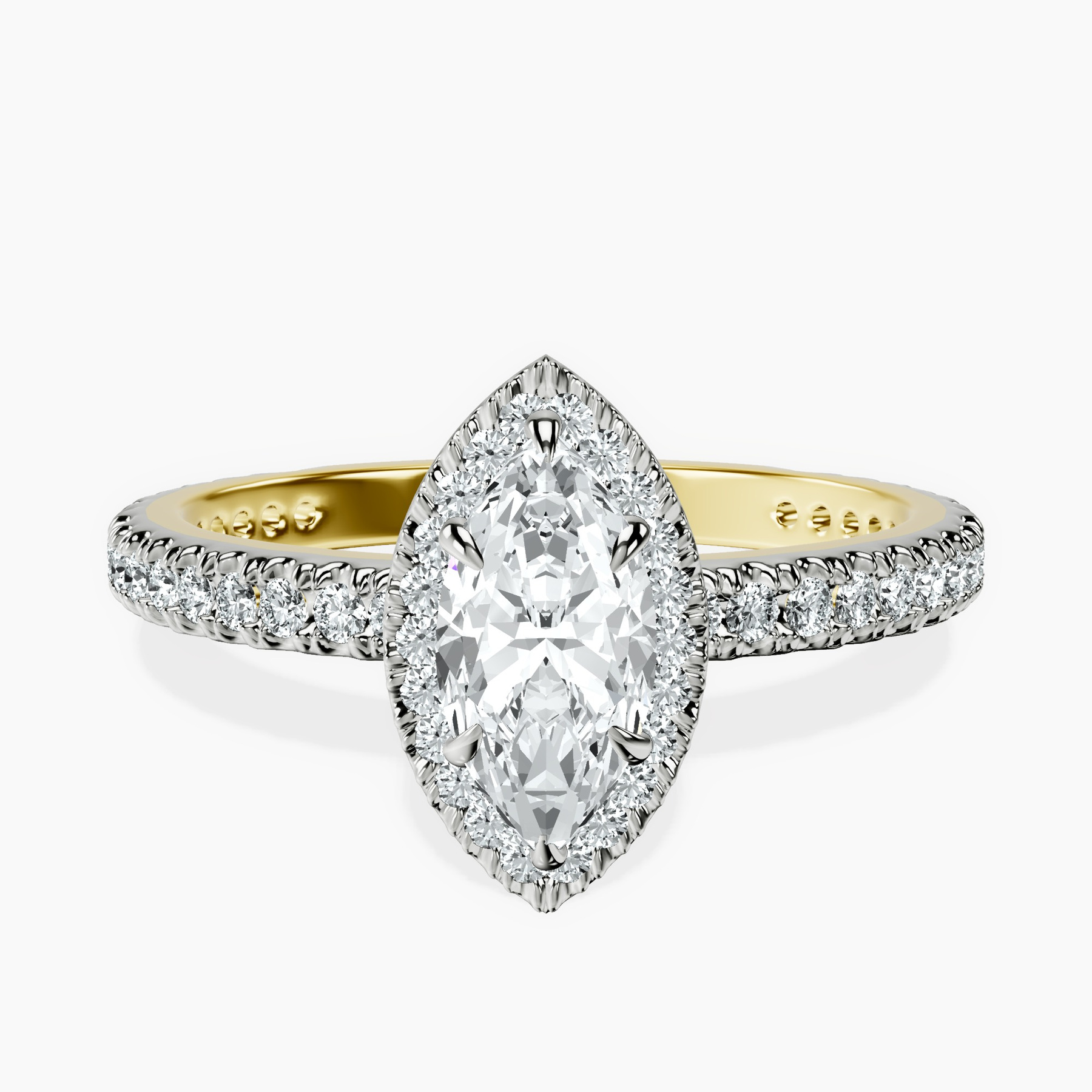 14kt Yellow Gold Klarissa Halo Lab Diamond Eternity Ring front image