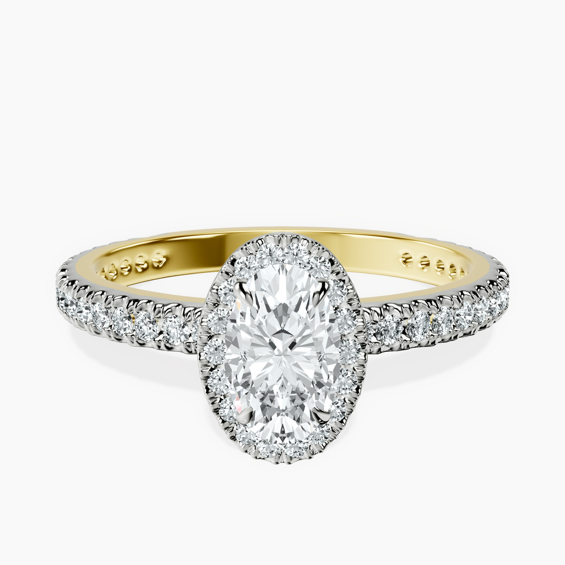 18kt Yellow Gold Klarissa Halo Lab Diamond Eternity Ring front image