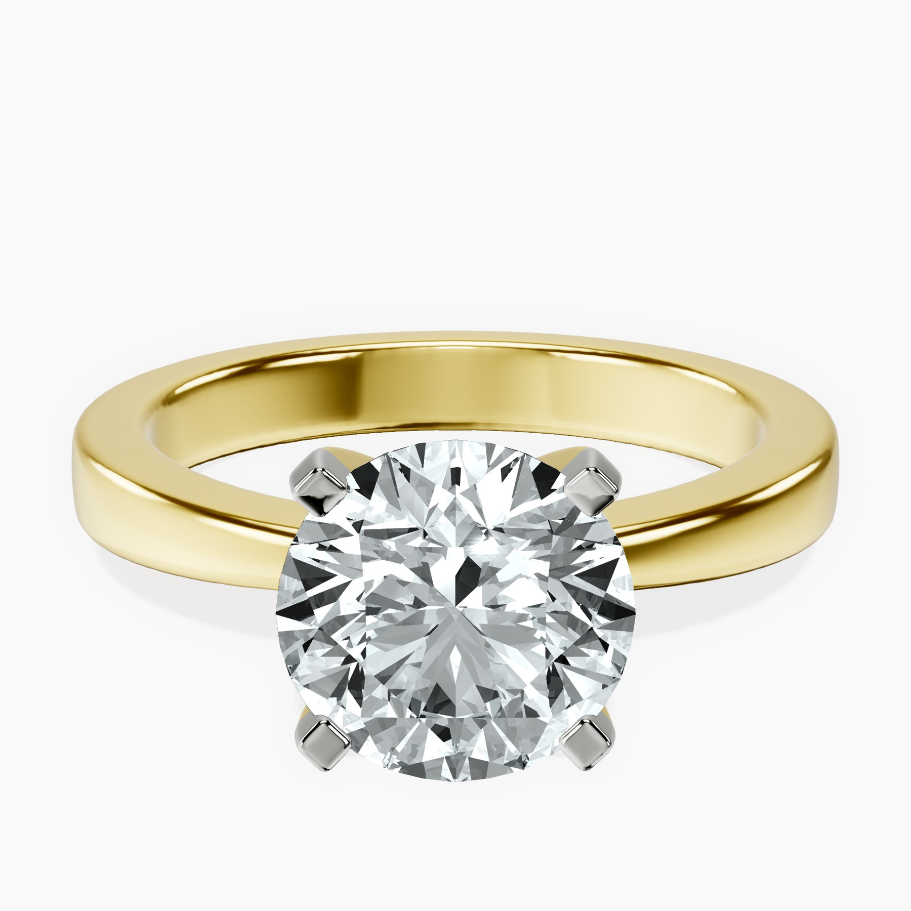 2.82 ct. round Jannel Tapering Ring in 18kt yellow gold rtr top