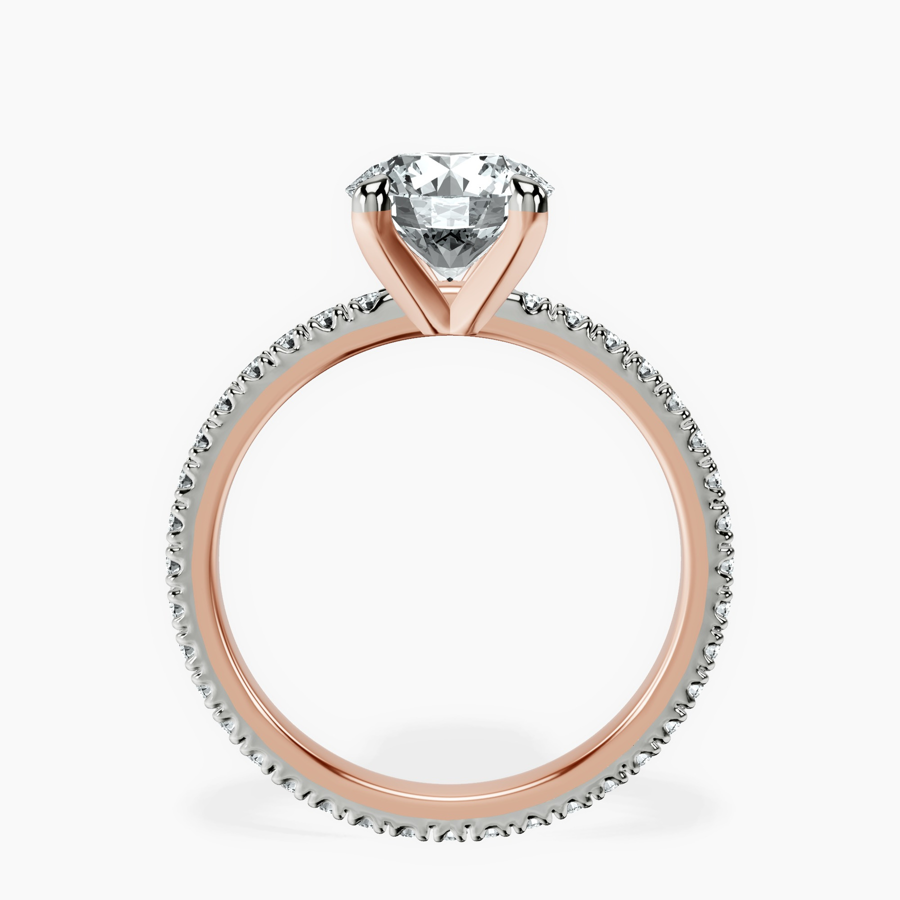 10kt Rose Gold Claire Full Eternity Lab Diamond Ring side right image one