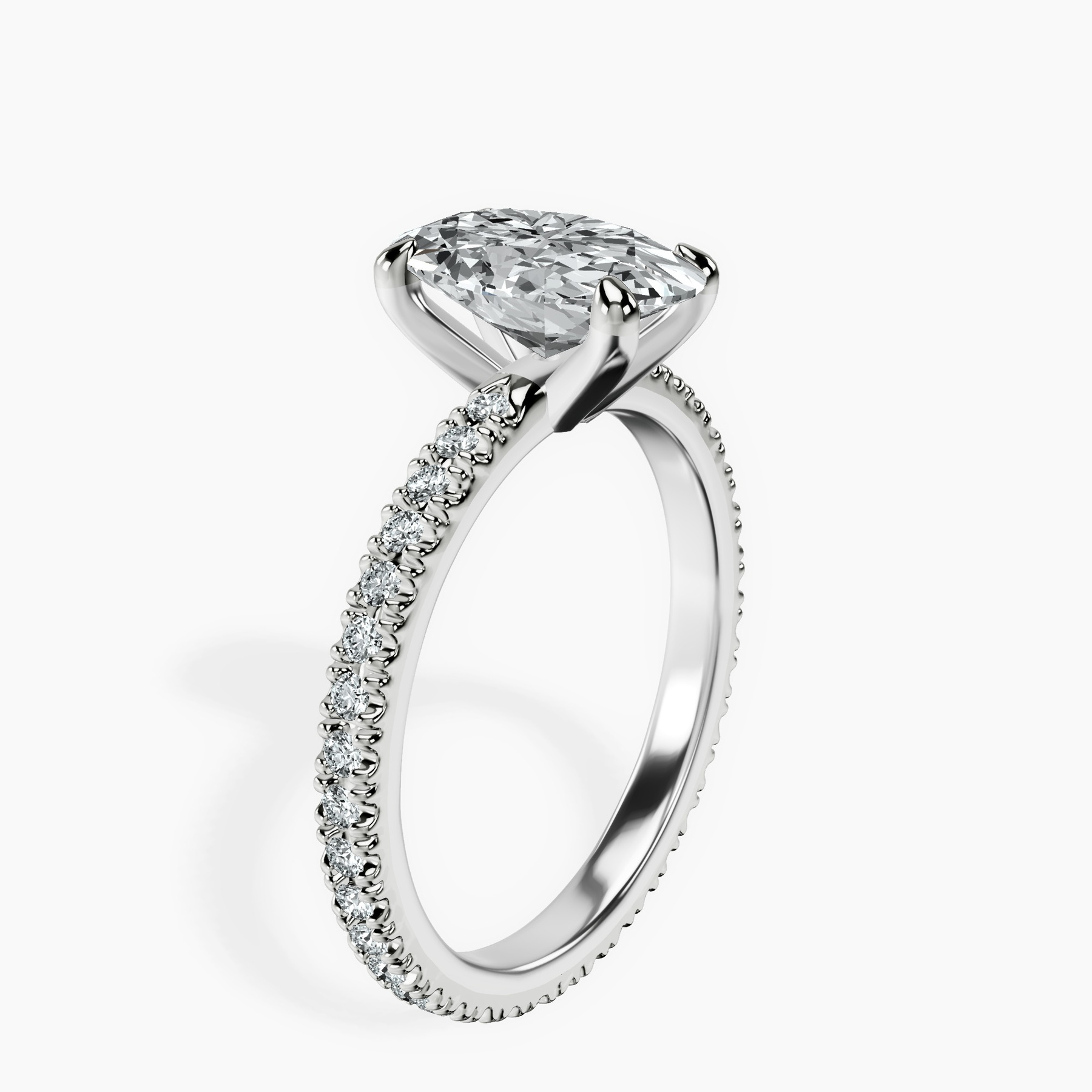 10kt White Gold Claire Full Eternity Lab Diamond Ring standing product image one