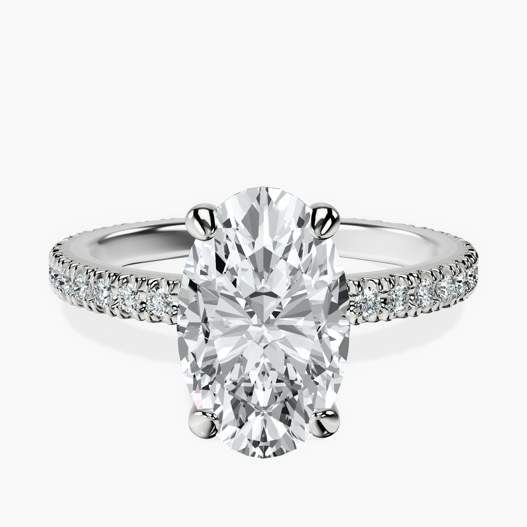 2.99 ct. oval Claire Eternity Ring in 14kt white gold rtr top