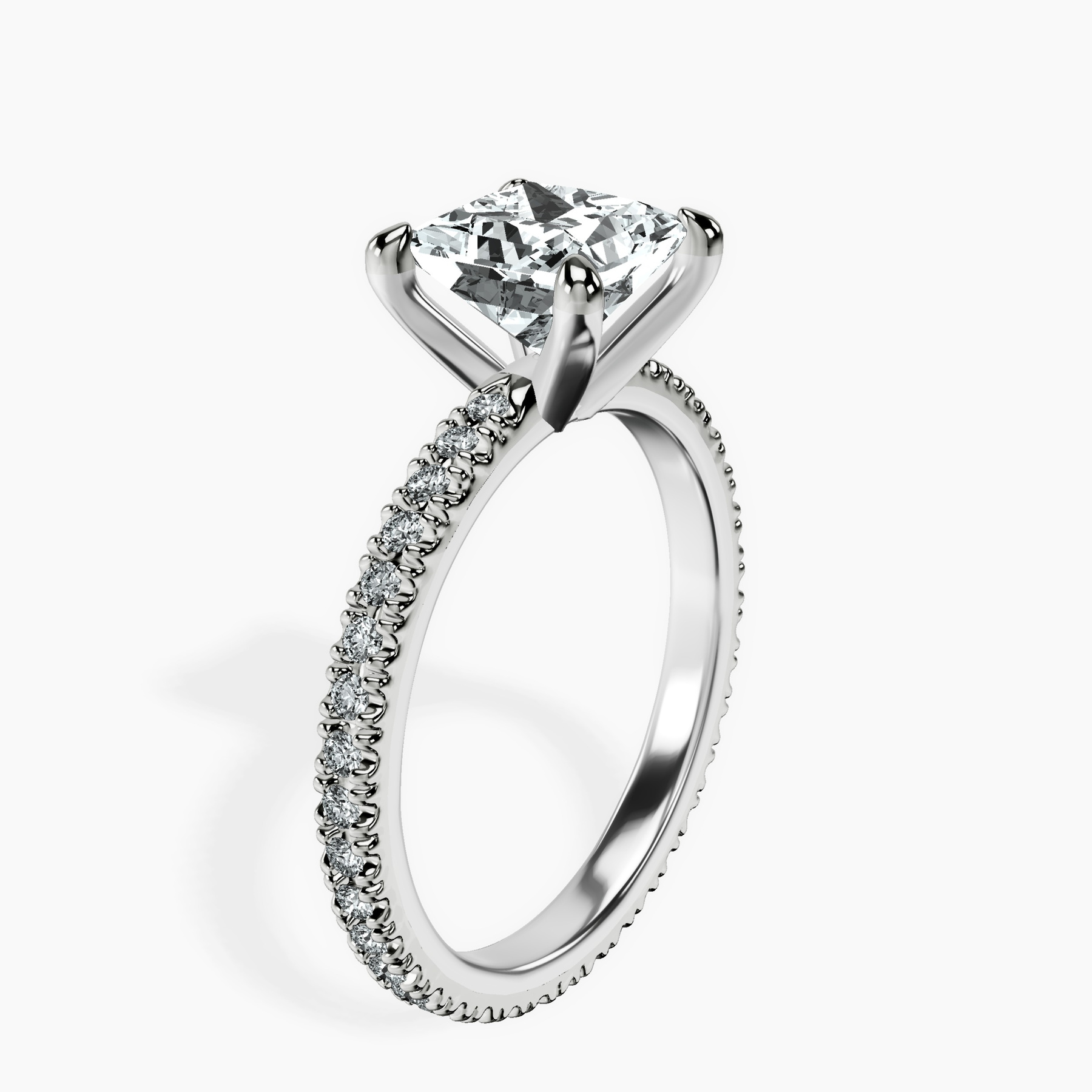 10kt White Gold Claire Full Eternity Lab Diamond Ring standing product image one