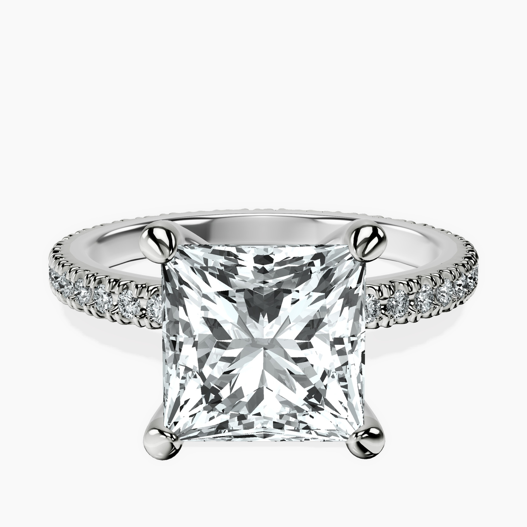 3.98 ct. princess Claire Eternity Ring in platinum rtr top
