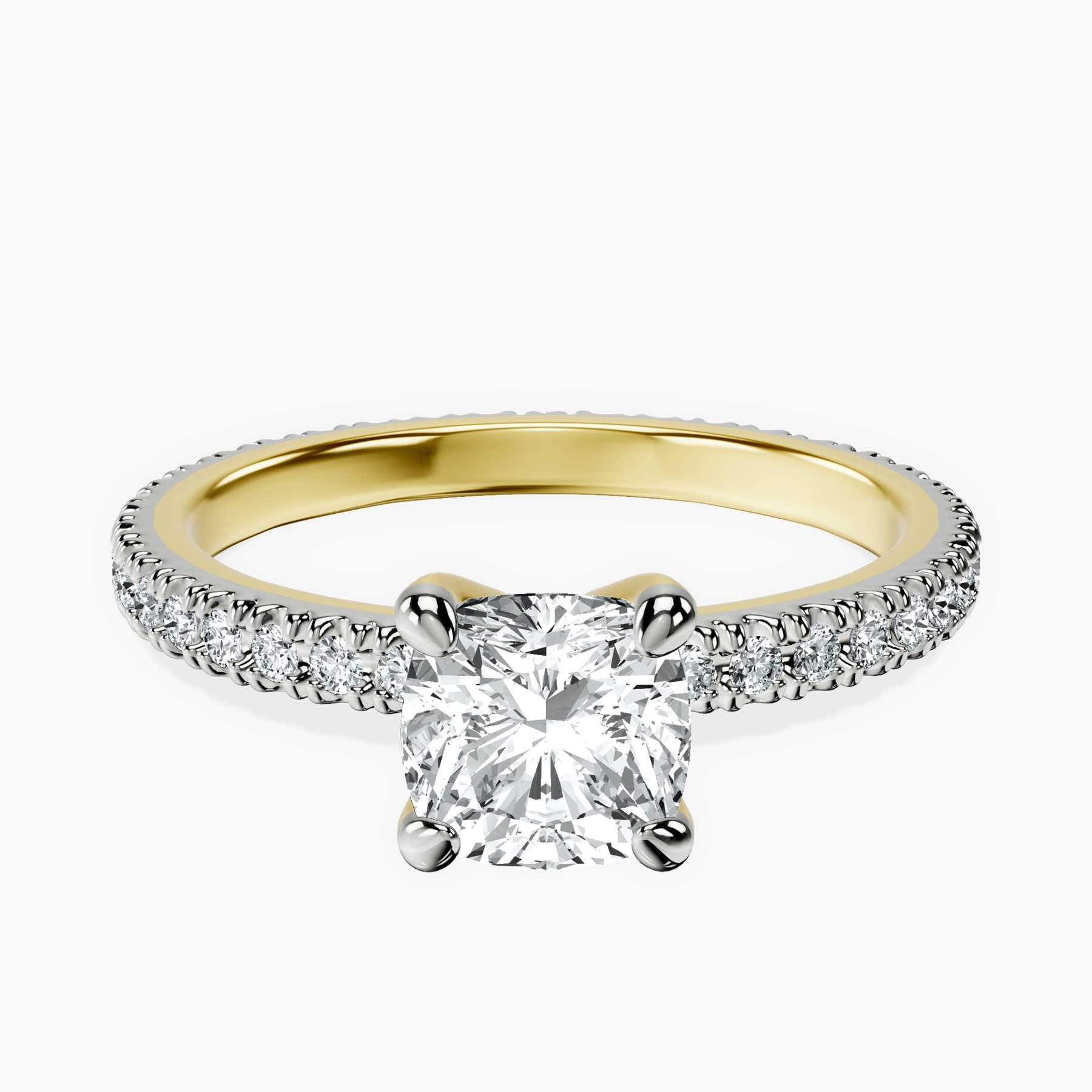 1.49 ct. cushion Claire Eternity Ring in 18kt yellow gold rtr top