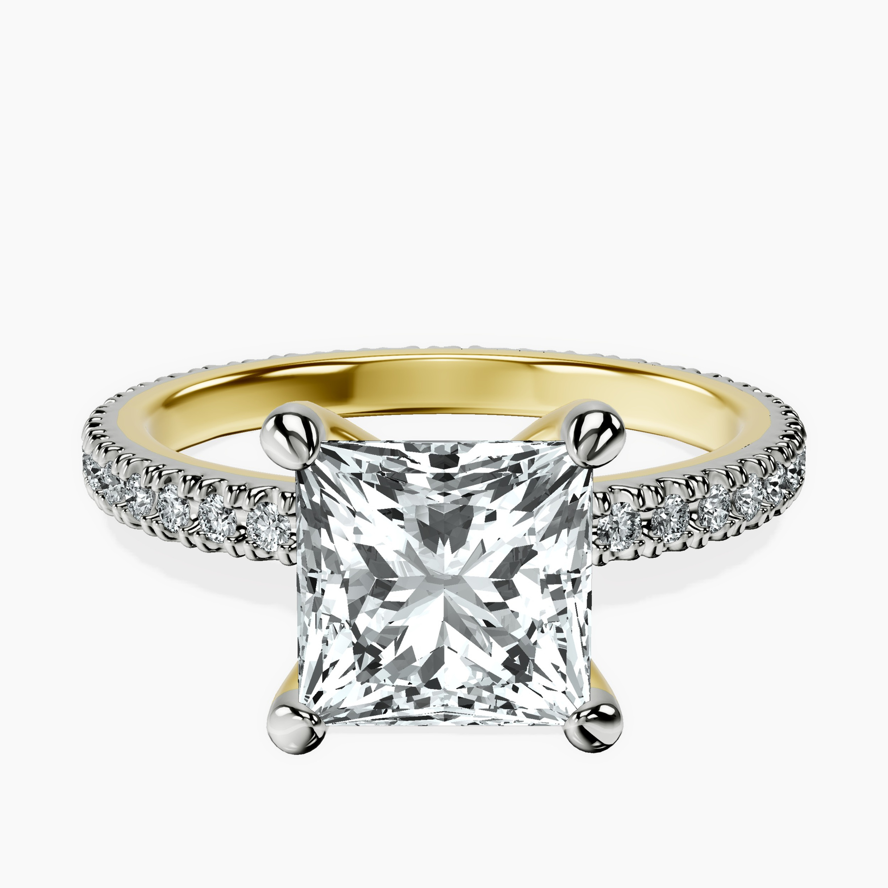 2.80 ct. princess Claire Eternity Ring in 18kt yellow gold rtr top