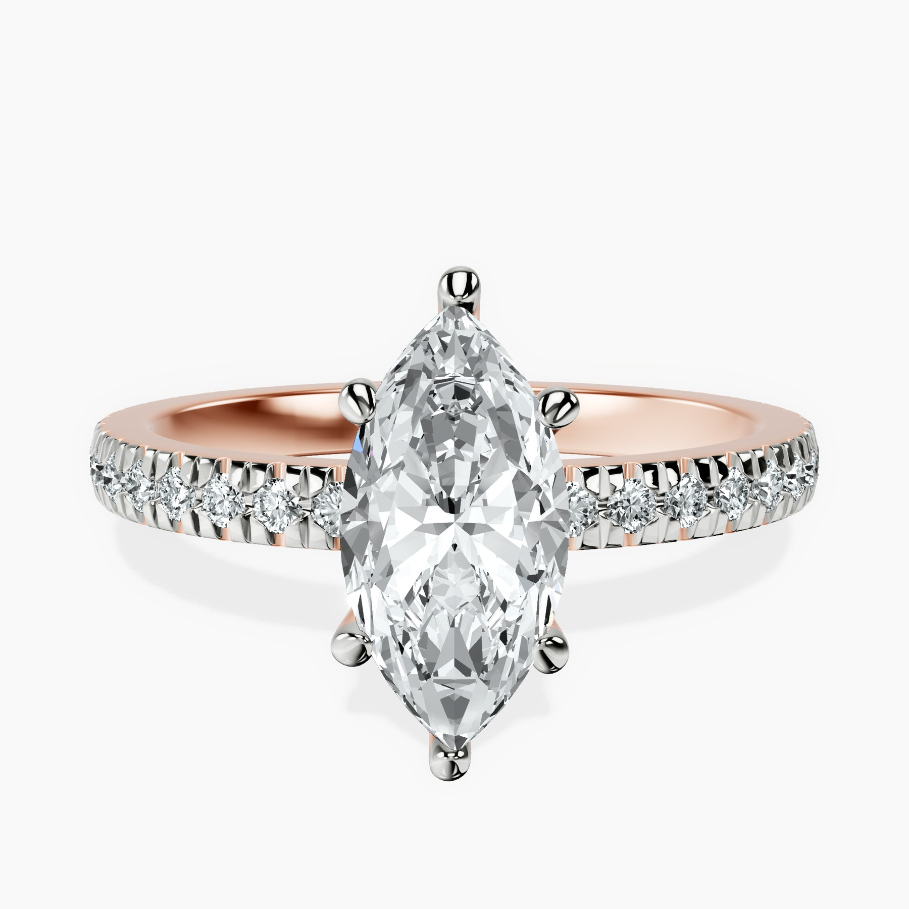 1.39 ct. marquise Emily Eternity Ring in 10kt rose gold rtr top