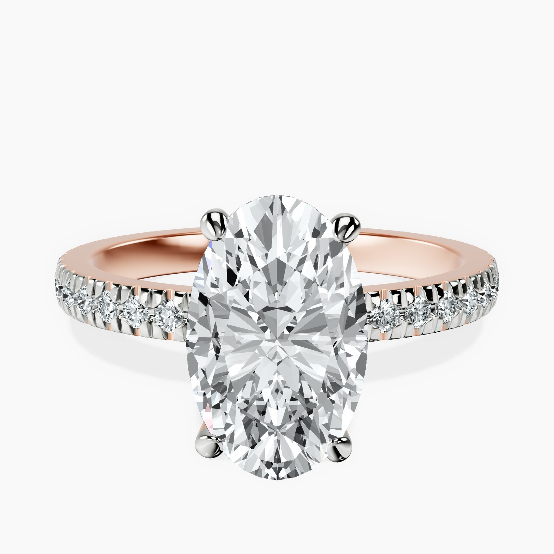 2.99 ct. oval Emily Eternity Ring in 10kt rose gold rtr top