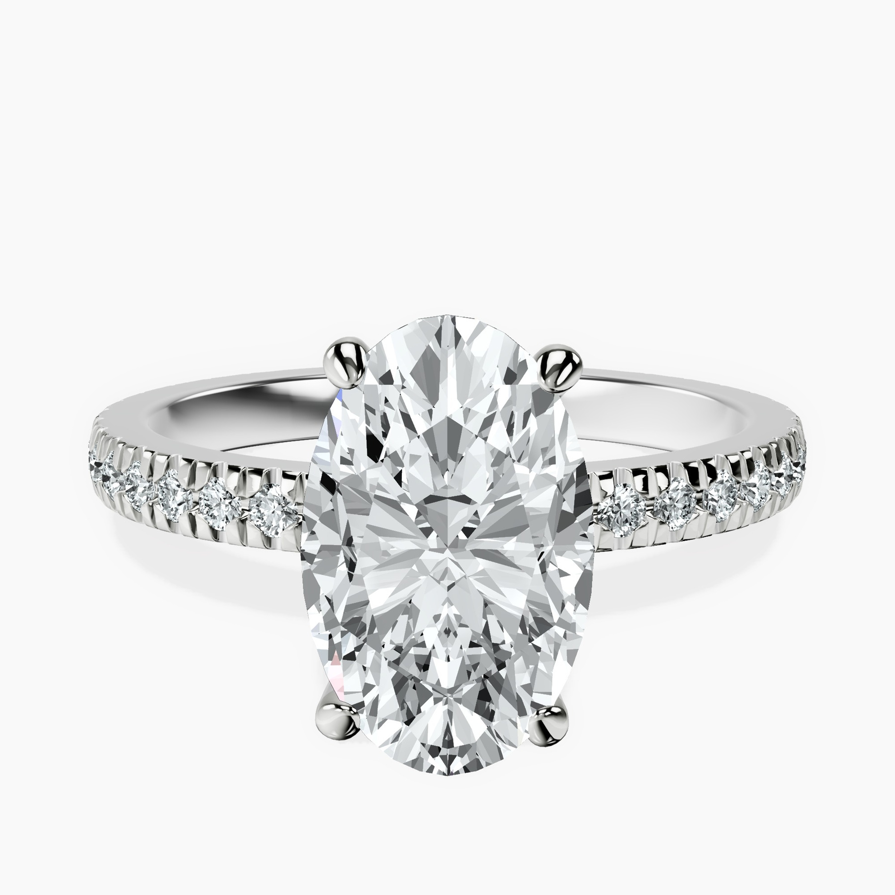 2.99 ct. oval Emily Eternity Ring in 10kt white gold rtr top