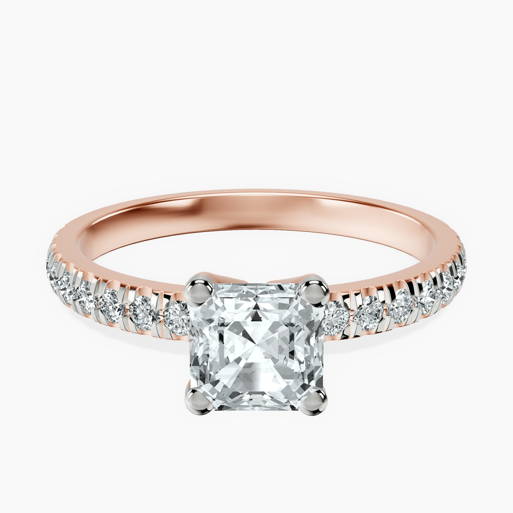 18kt Rose Gold Venetia Half Eternity Lab Diamond Ring front image