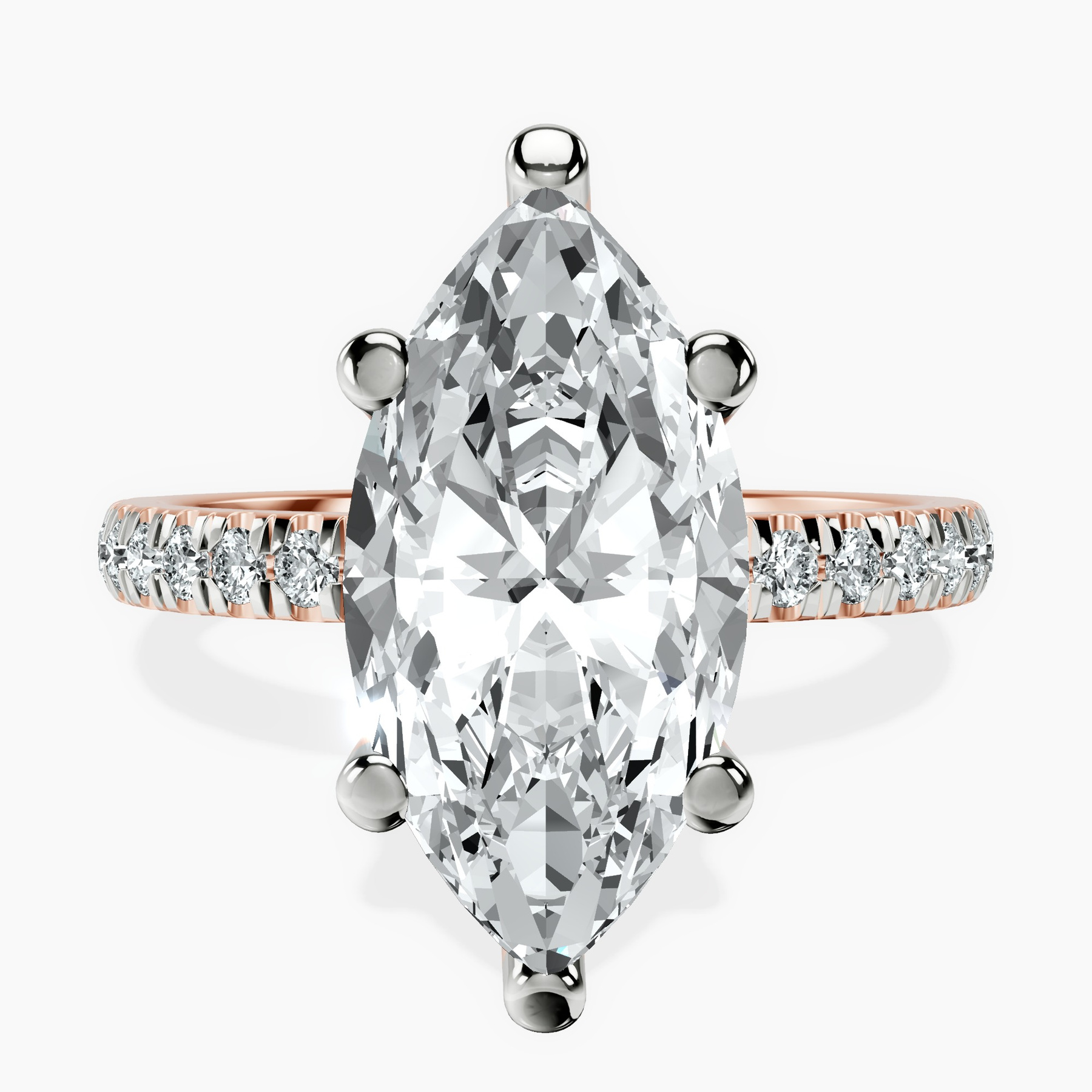 14kt Rose Gold Venetia Half Eternity Lab Diamond Ring front image