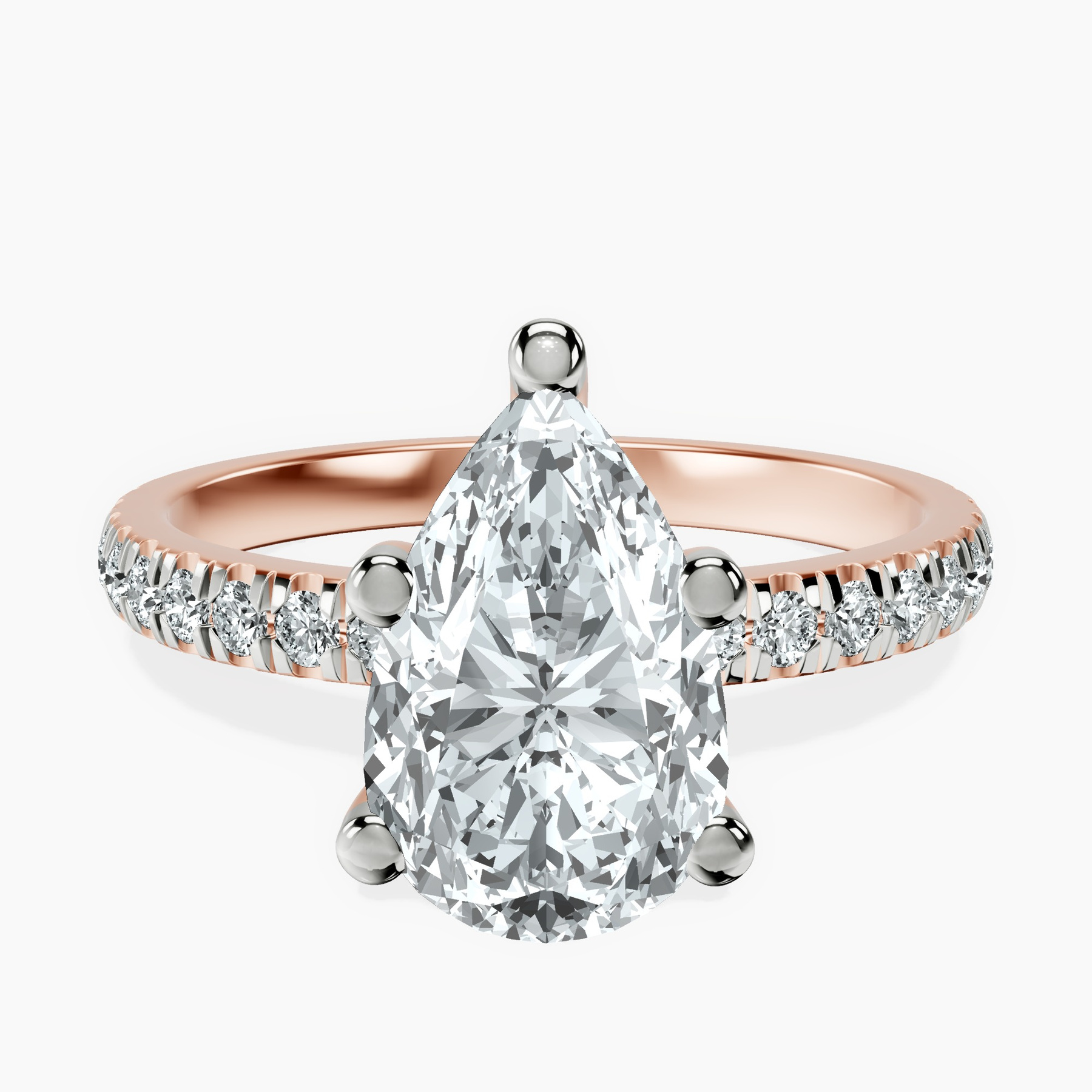14kt Rose Gold Venetia Half Eternity Lab Diamond Ring front image