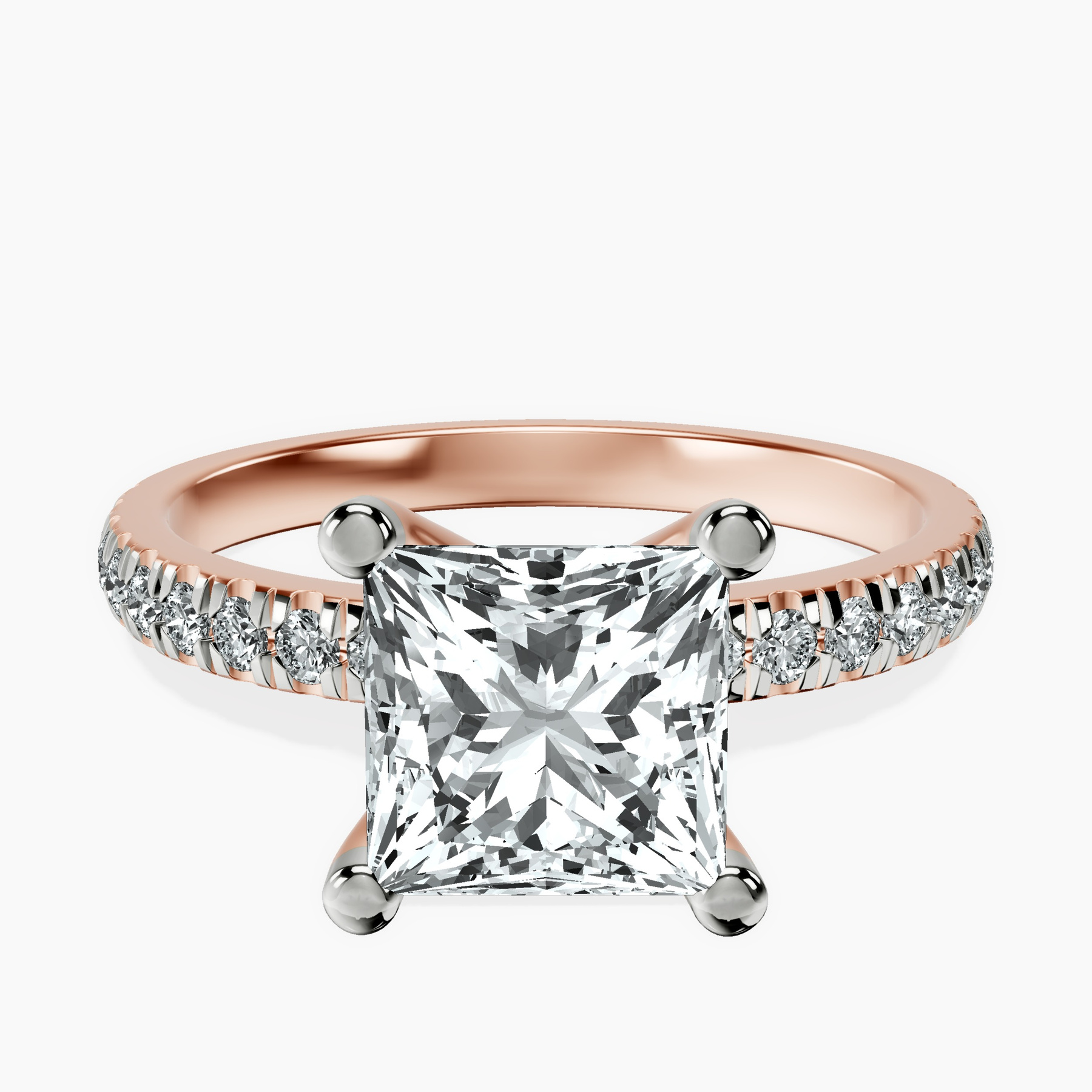 14kt Rose Gold Venetia Half Eternity Lab Diamond Ring front image