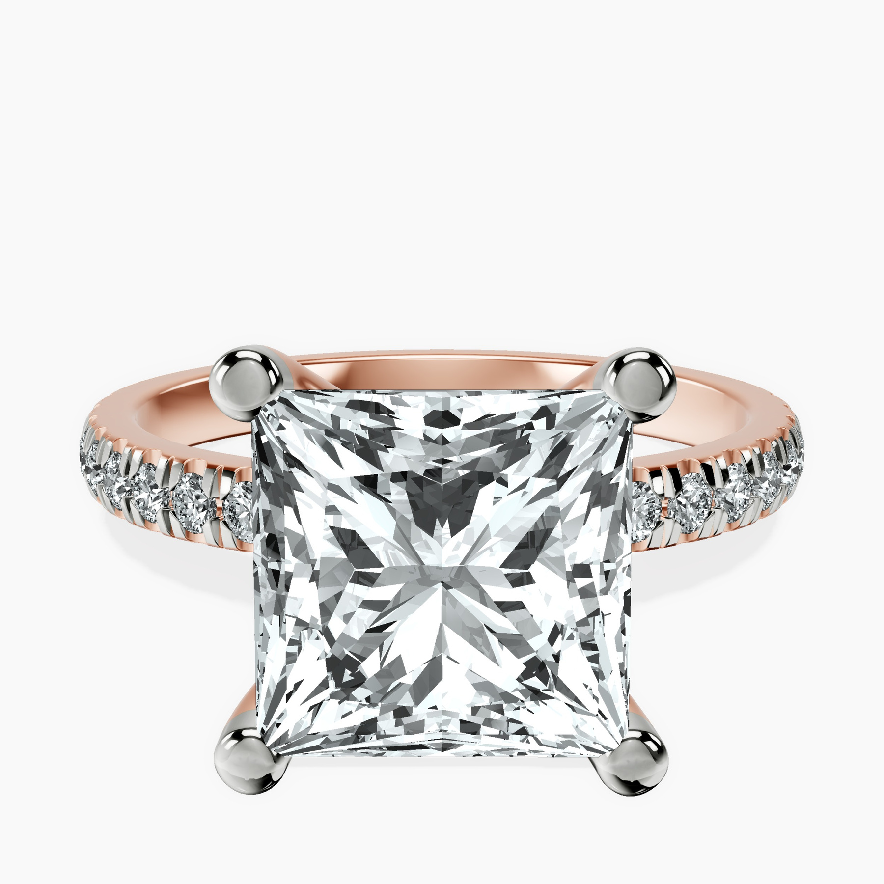 14kt Rose Gold Venetia Half Eternity Lab Diamond Ring front image