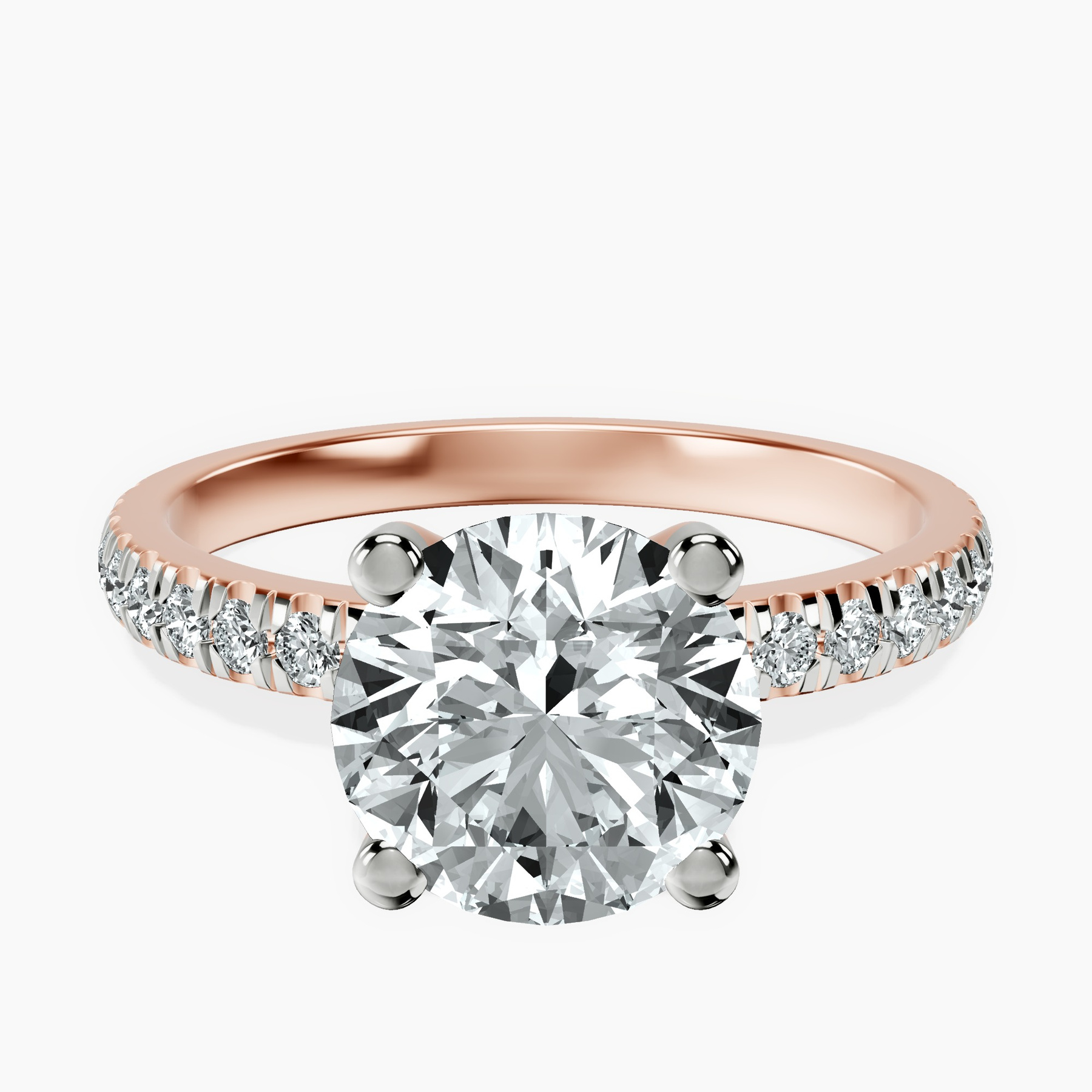 2.82 ct. round Venetia Half Eternity Ring in 10kt rose gold rtr top