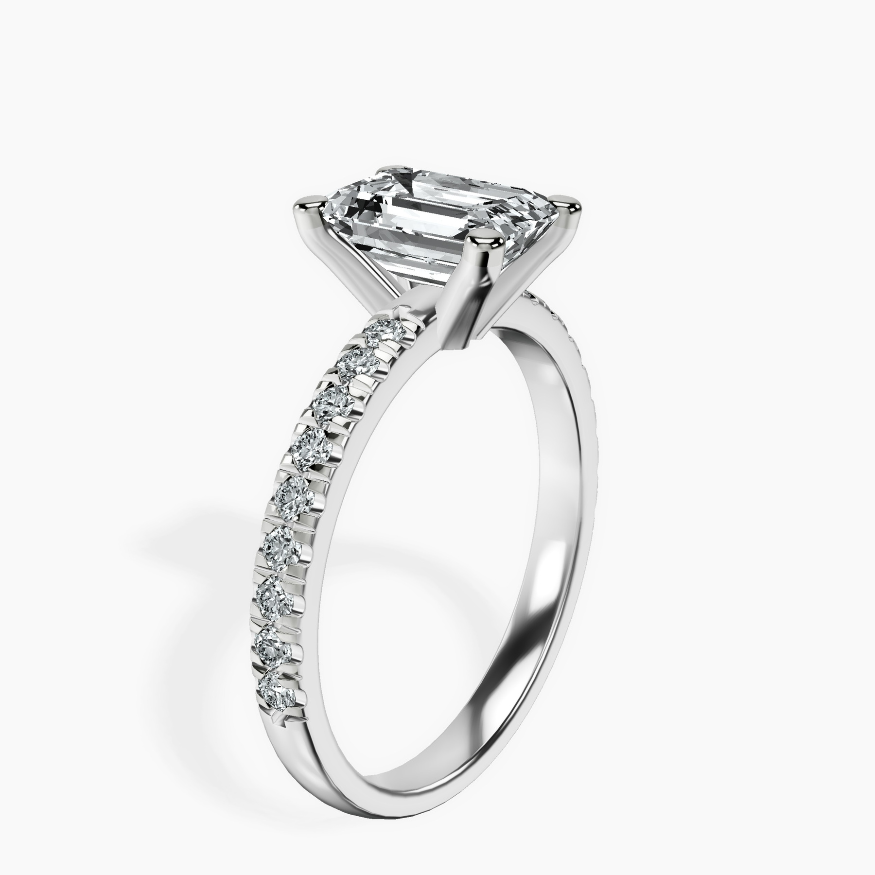 10kt White Gold Venetia Half Eternity Lab Diamond Ring standing product image one