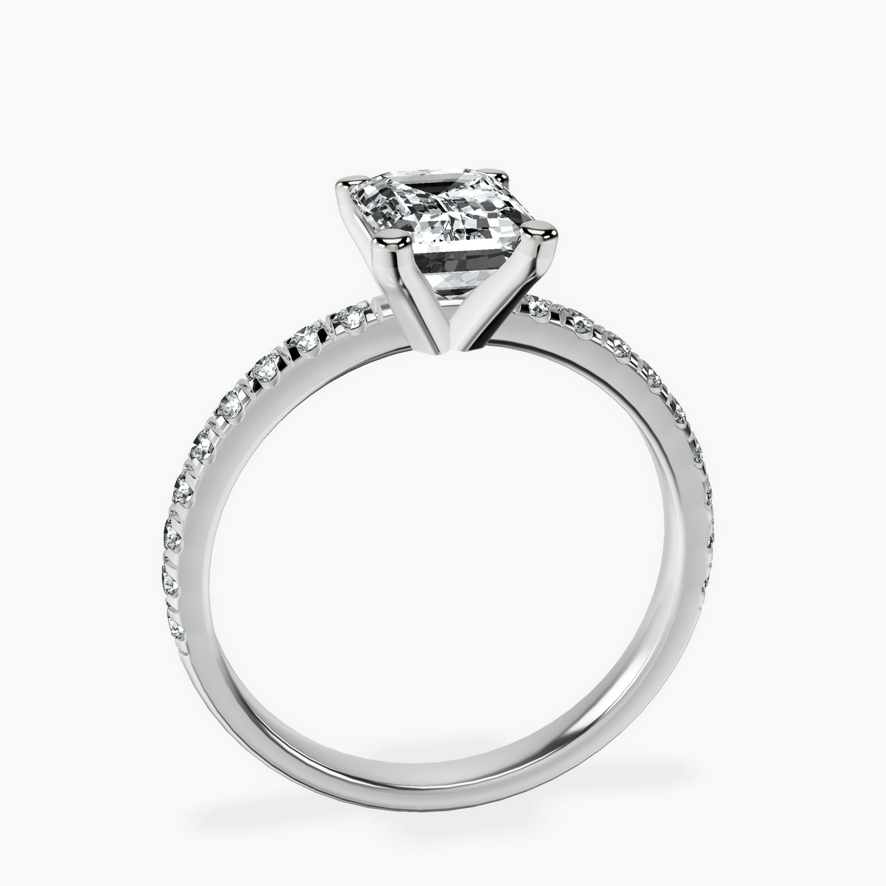 10kt White Gold Venetia Half Eternity Lab Diamond Ring side right image one