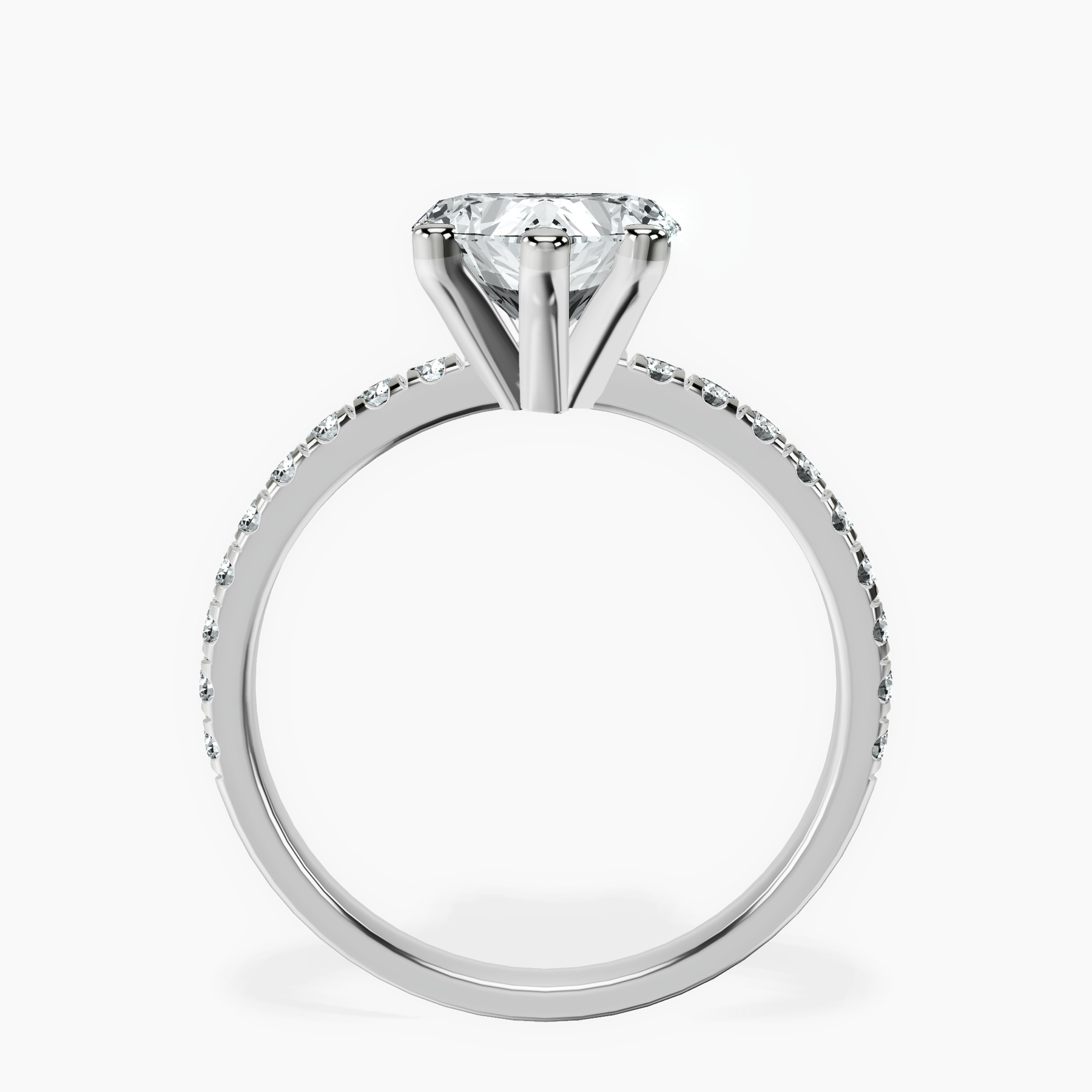 10kt White Gold Venetia Half Eternity Lab Diamond Ring side right image one