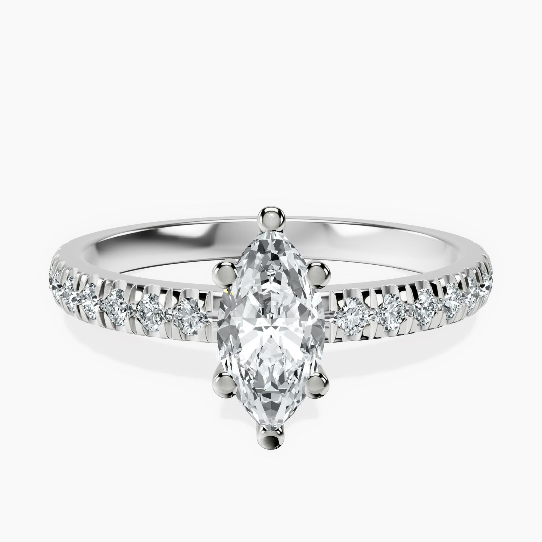 10kt White Gold Venetia Half Eternity Lab Diamond Ring front image