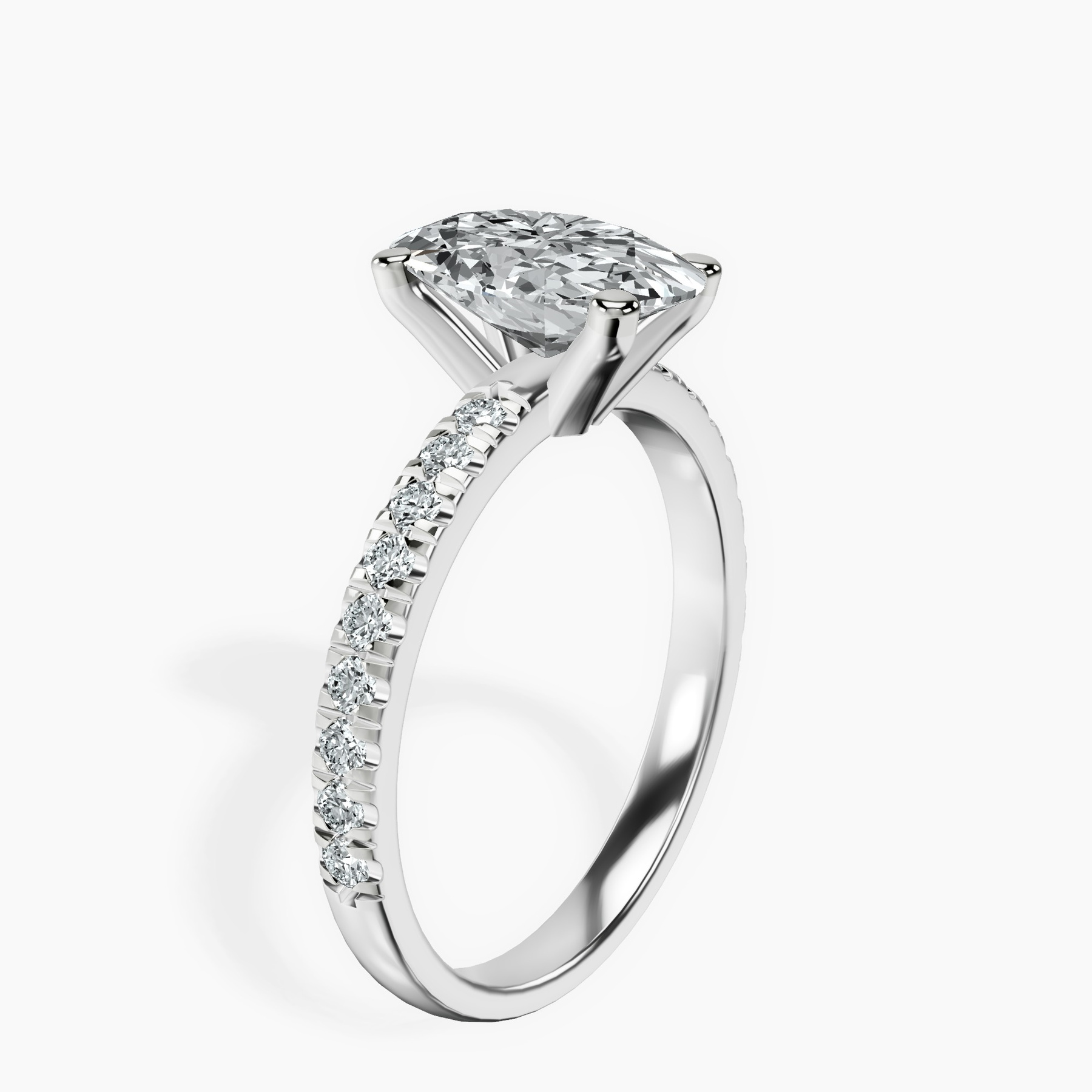 10kt White Gold Venetia Half Eternity Lab Diamond Ring standing product image one